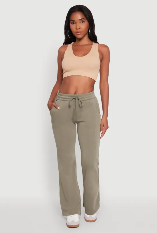 Drawstring Waist Bootcut Sweatpants sold by Rainbow