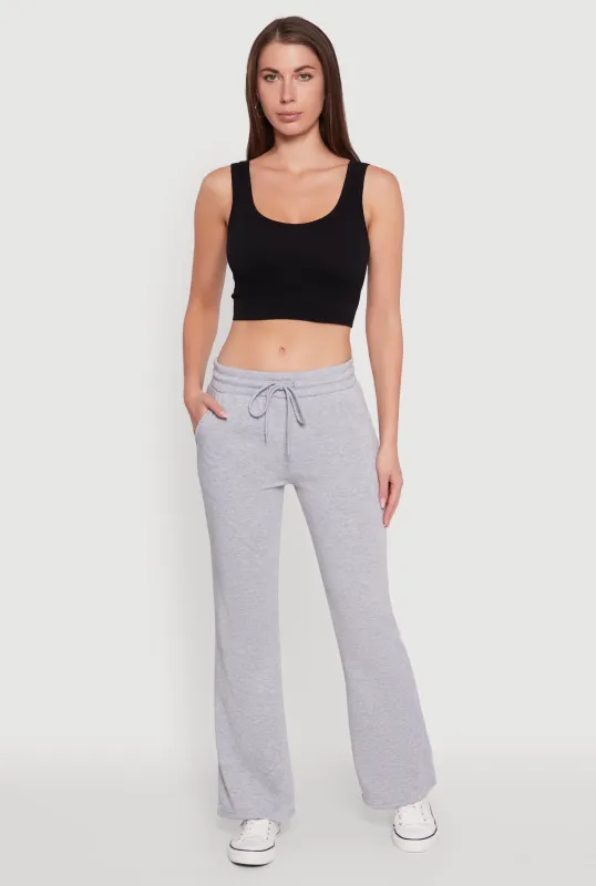 Drawstring Waist Bootcut Sweatpants sold by Rainbow