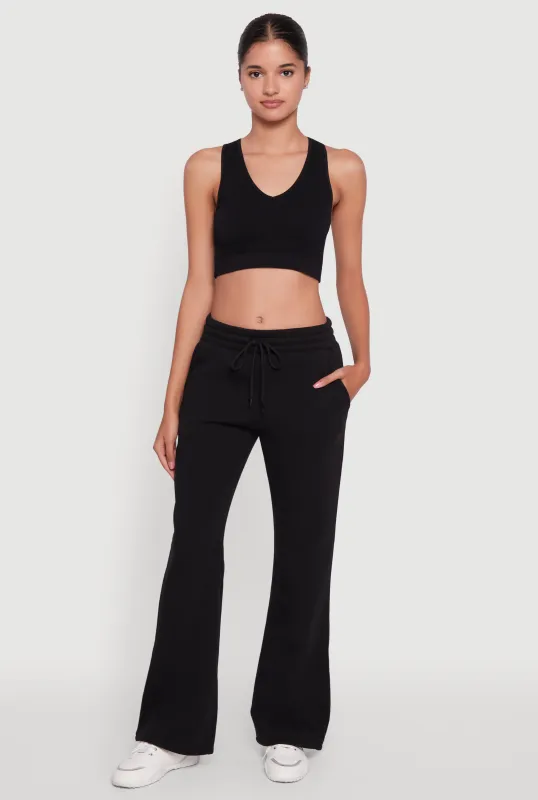 Drawstring Waist Bootcut Sweatpants sold by Rainbow