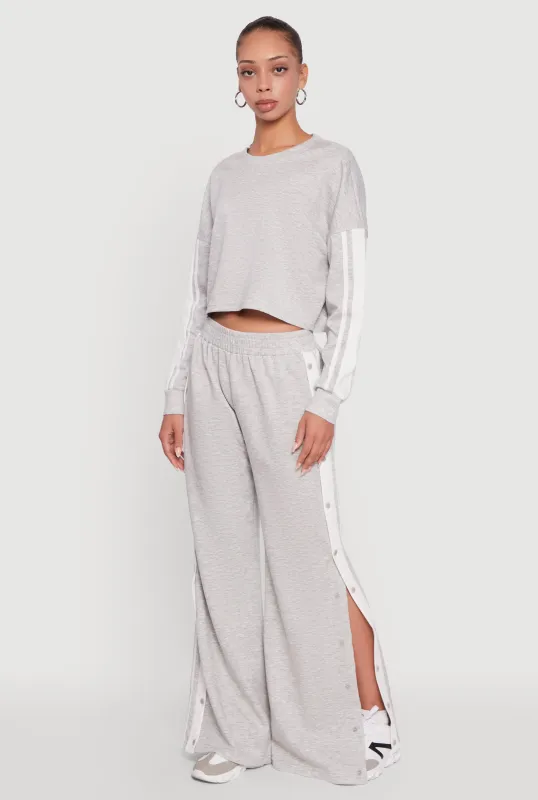 Varsity Stripe Snap Button Side Track Pants sold by Rainbow