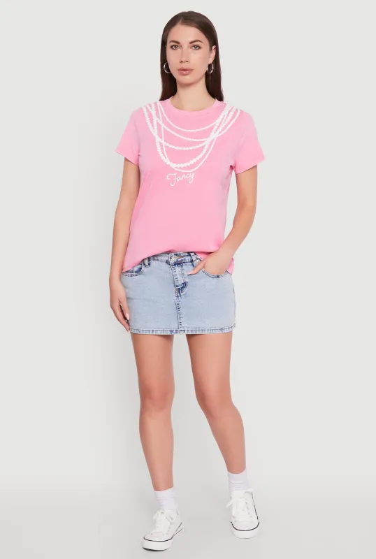 Acid Wash Fancy String Pearl Graphic Tee sold by Rainbow