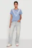 Acid Wash Fancy String Pearl Graphic Tee sold by Rainbow