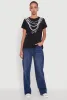 Acid Wash Fancy String Pearl Graphic Tee sold by Rainbow
