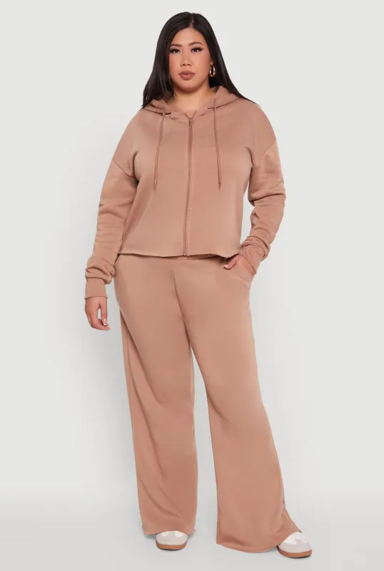 Plus Size High Waisted Raw Hem Sweatpants sold by Rainbow