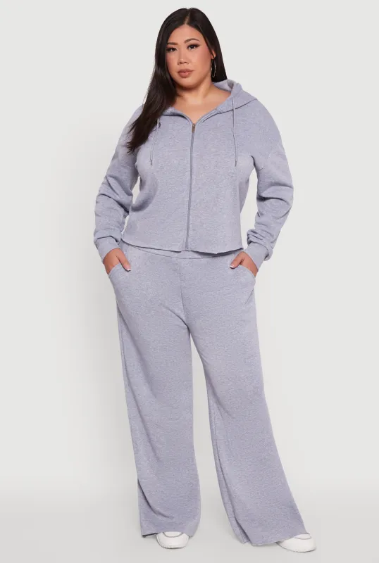 Plus Size High Waisted Raw Hem Sweatpants sold by Rainbow