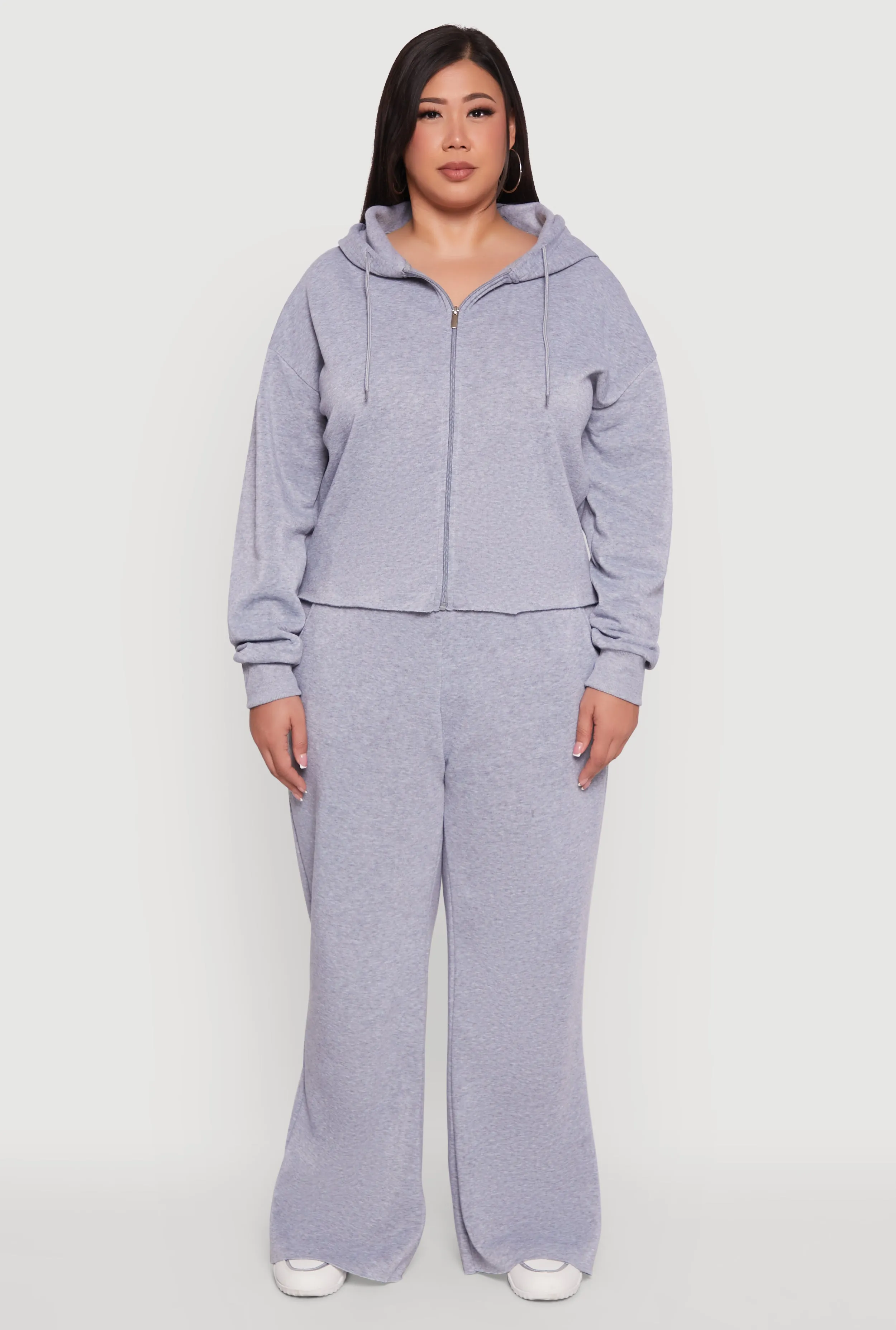 Plus Size High Waisted Raw Hem Sweatpants sold by Rainbow product image thumbnail 2