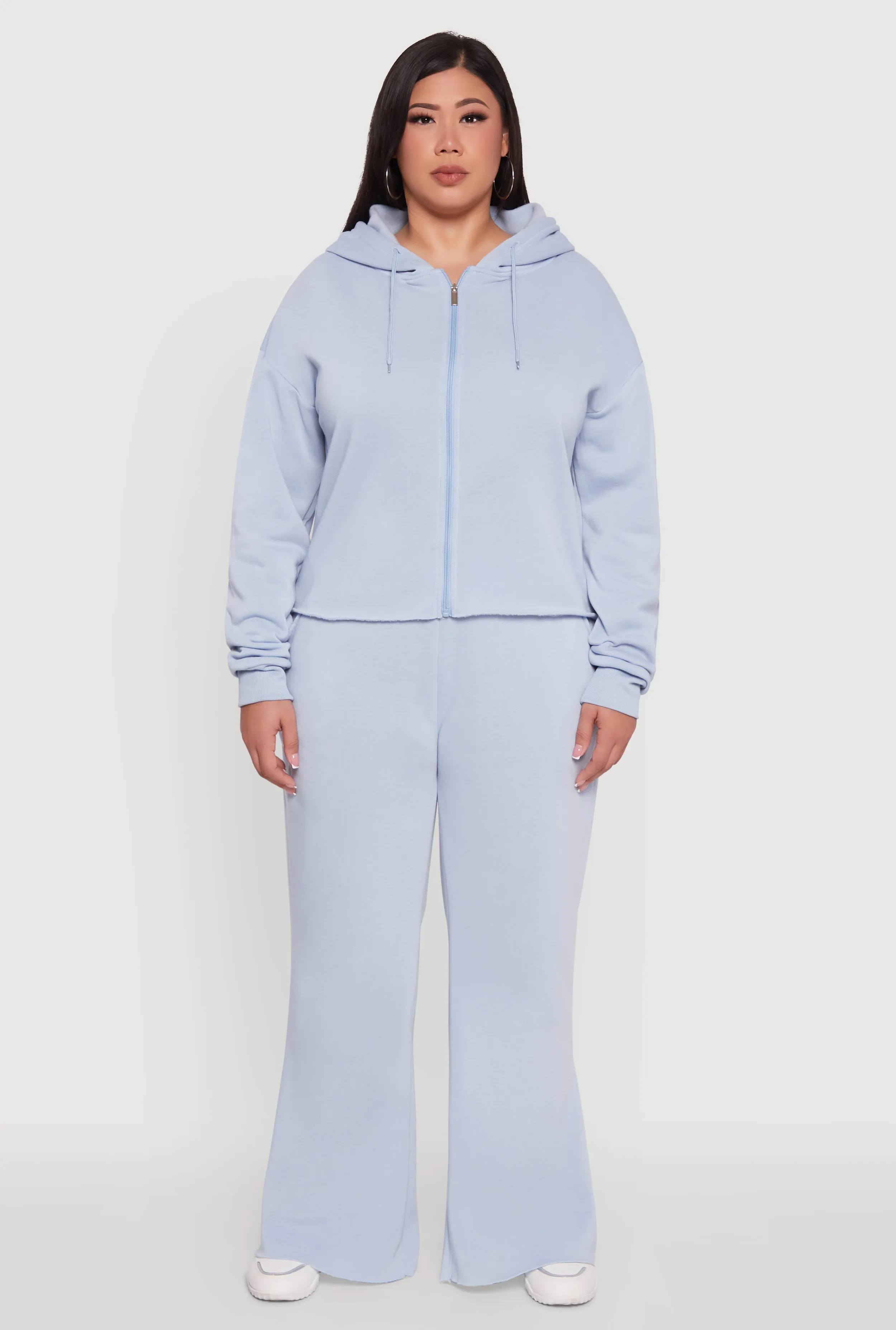 Plus Size High Waisted Raw Hem Sweatpants sold by Rainbow product image thumbnail 2