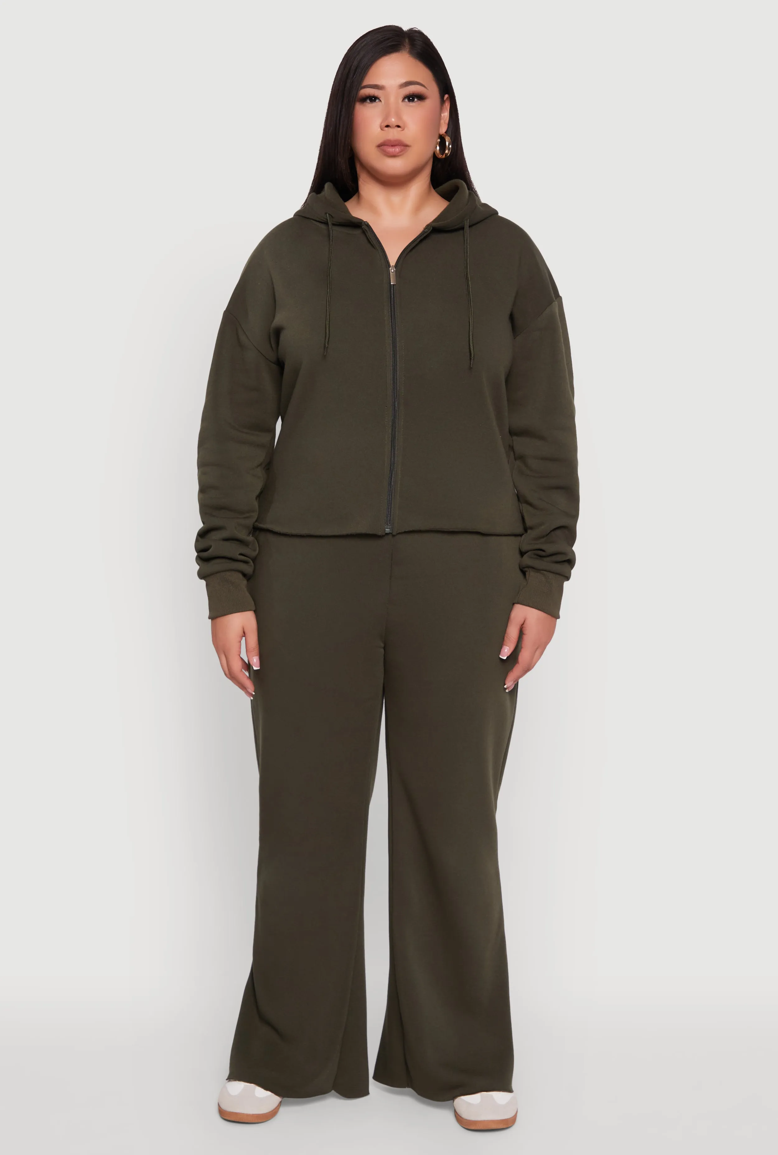 Plus Size High Waisted Raw Hem Sweatpants sold by Rainbow product image thumbnail 2