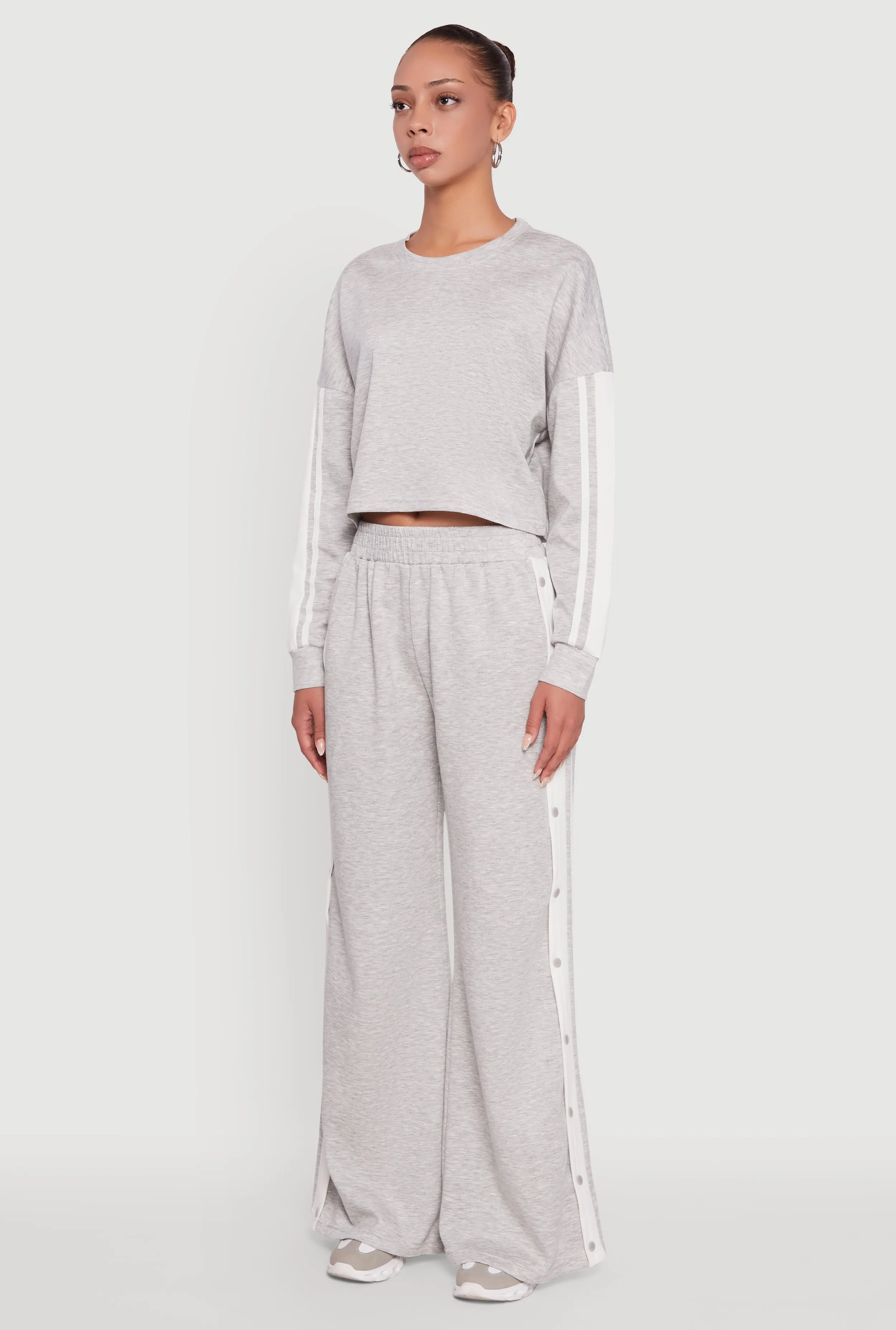 Contrast Trim Drop Shoulder Crop Top sold by Rainbow product image thumbnail 5