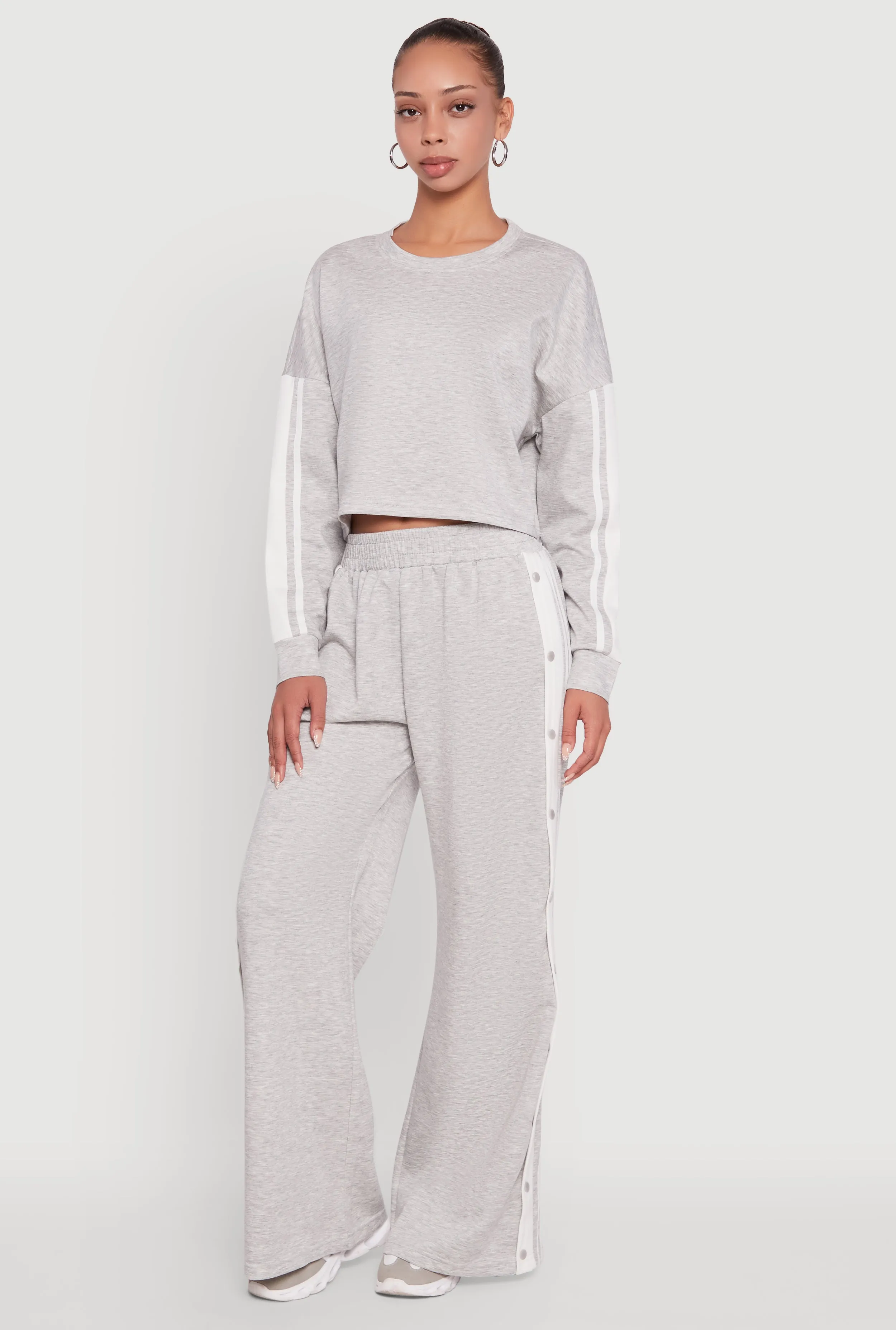 Contrast Trim Drop Shoulder Crop Top sold by Rainbow product image thumbnail 2