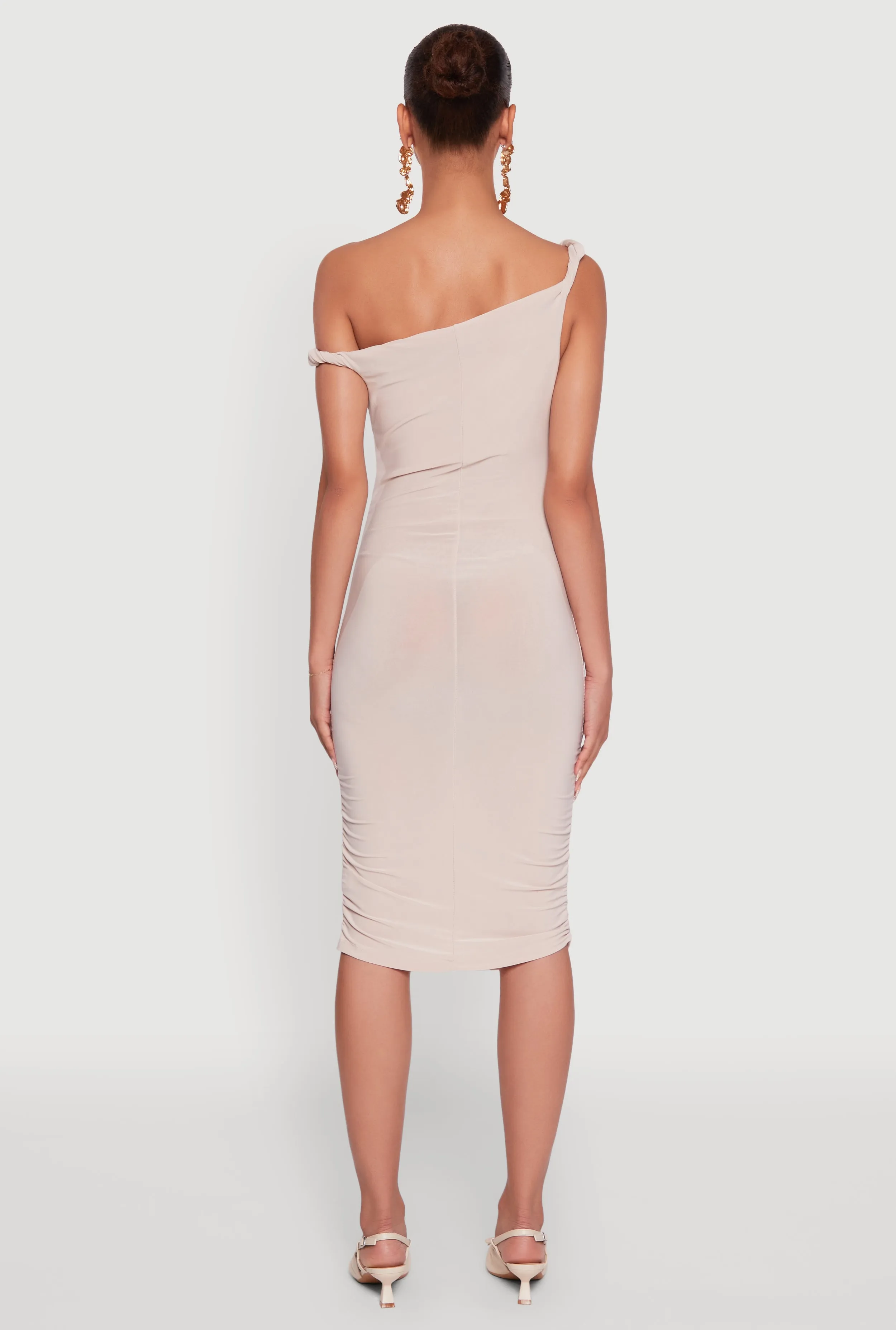 Ruched One Shoulder Bodycon Mini Dress sold by Rainbow product image thumbnail 5