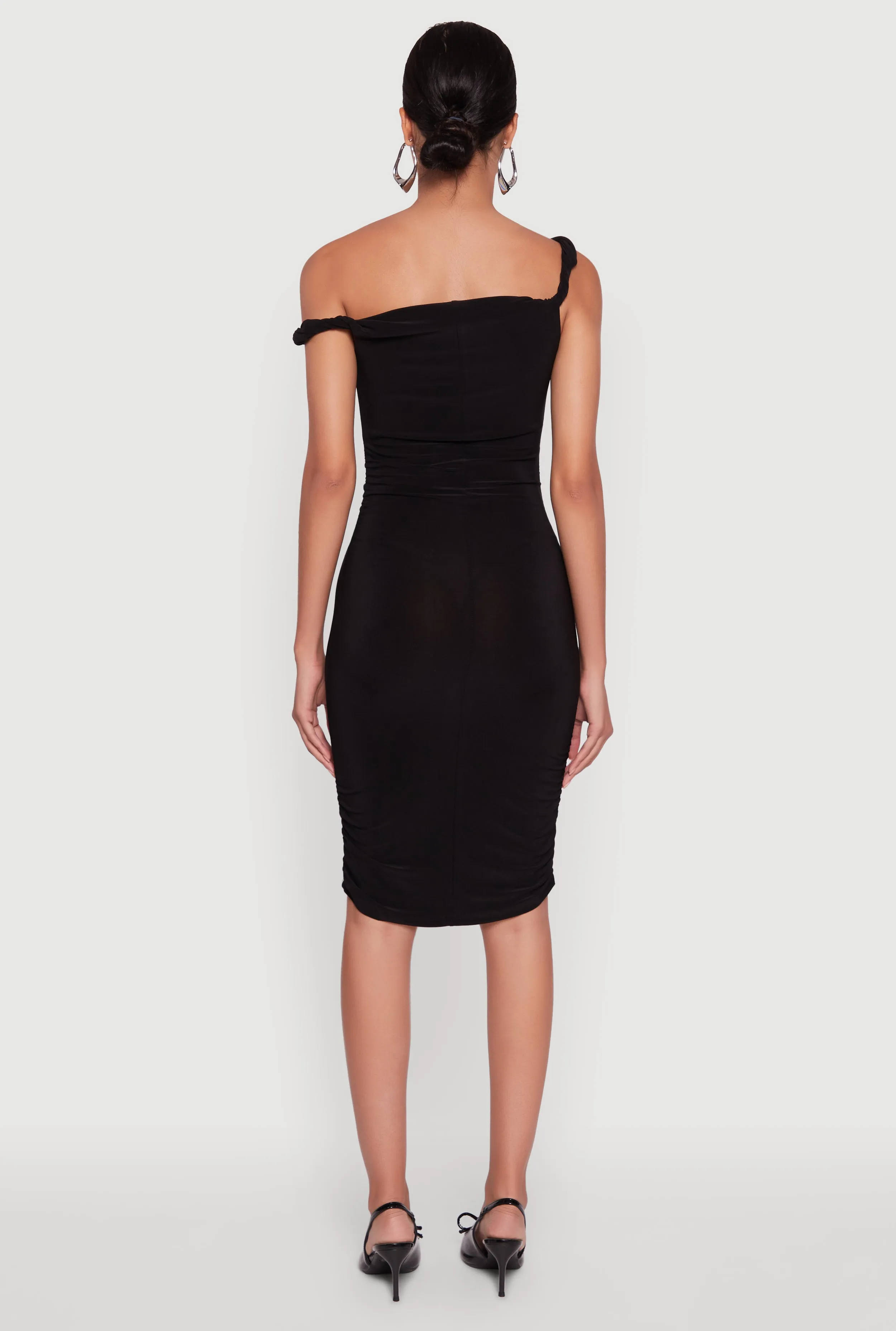 Ruched One Shoulder Bodycon Mini Dress sold by Rainbow product image thumbnail 5
