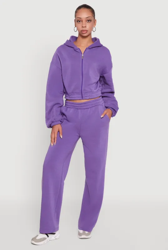 Elastic Waist Wide Leg Sweatpants sold by Rainbow
