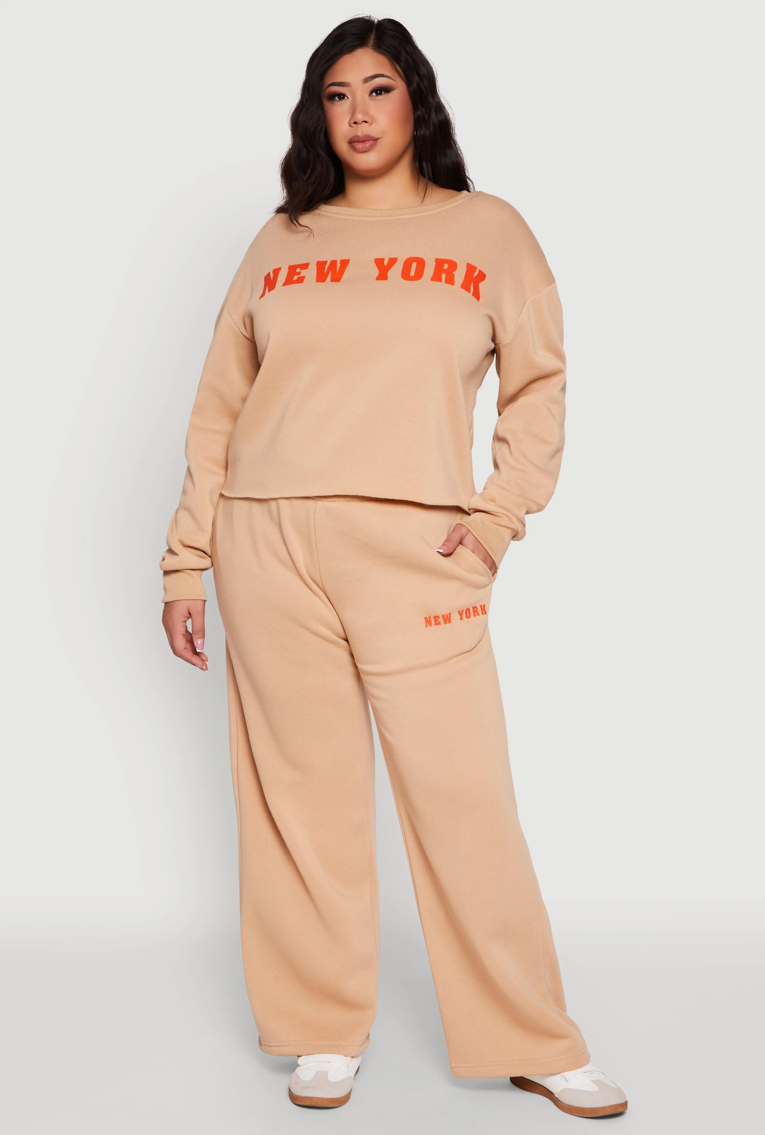 Plus Size New York Graphic Raw Hem Sweatshirt sold by Rainbow product image thumbnail 3