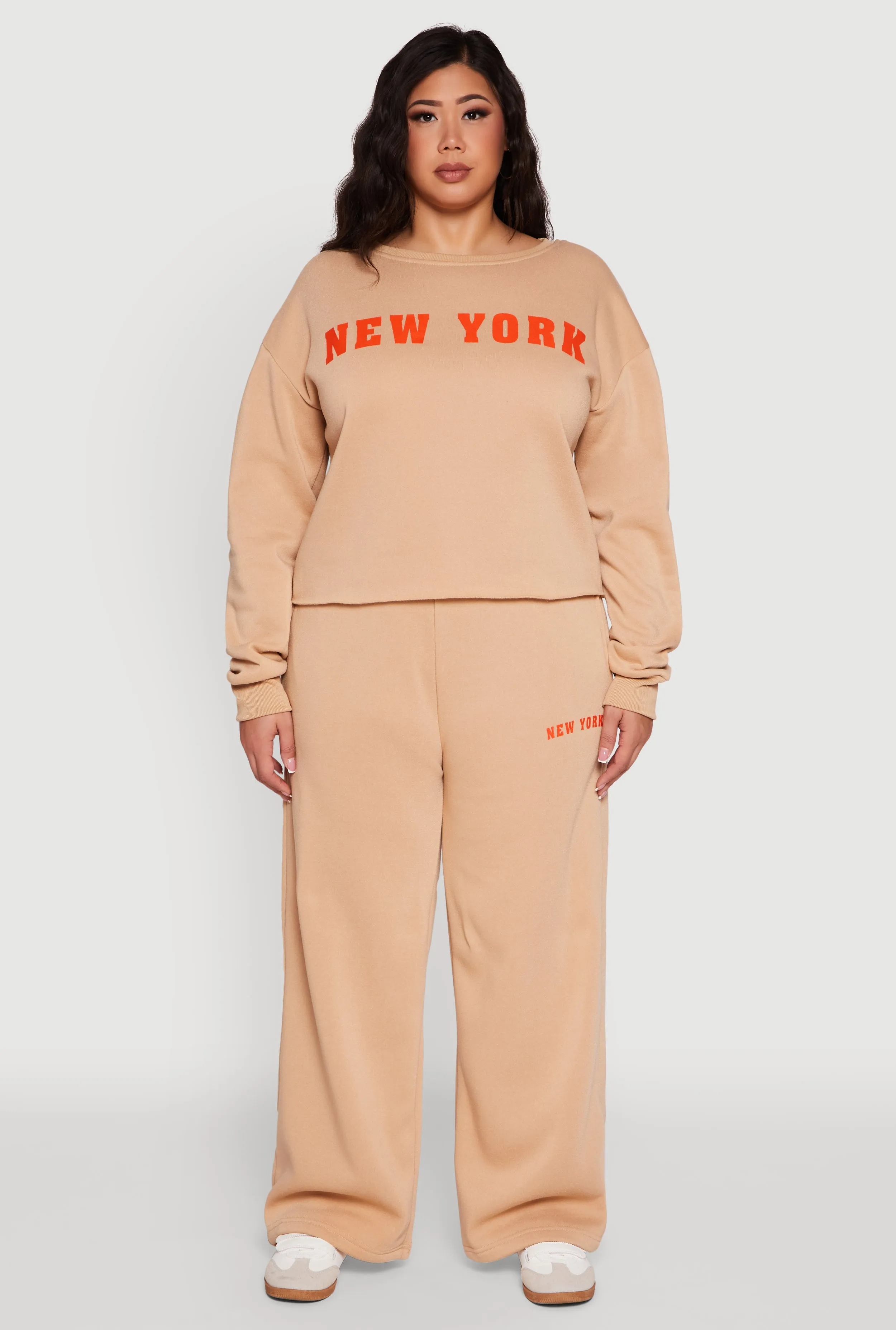 Plus Size New York Graphic Raw Hem Sweatshirt sold by Rainbow product image thumbnail 2