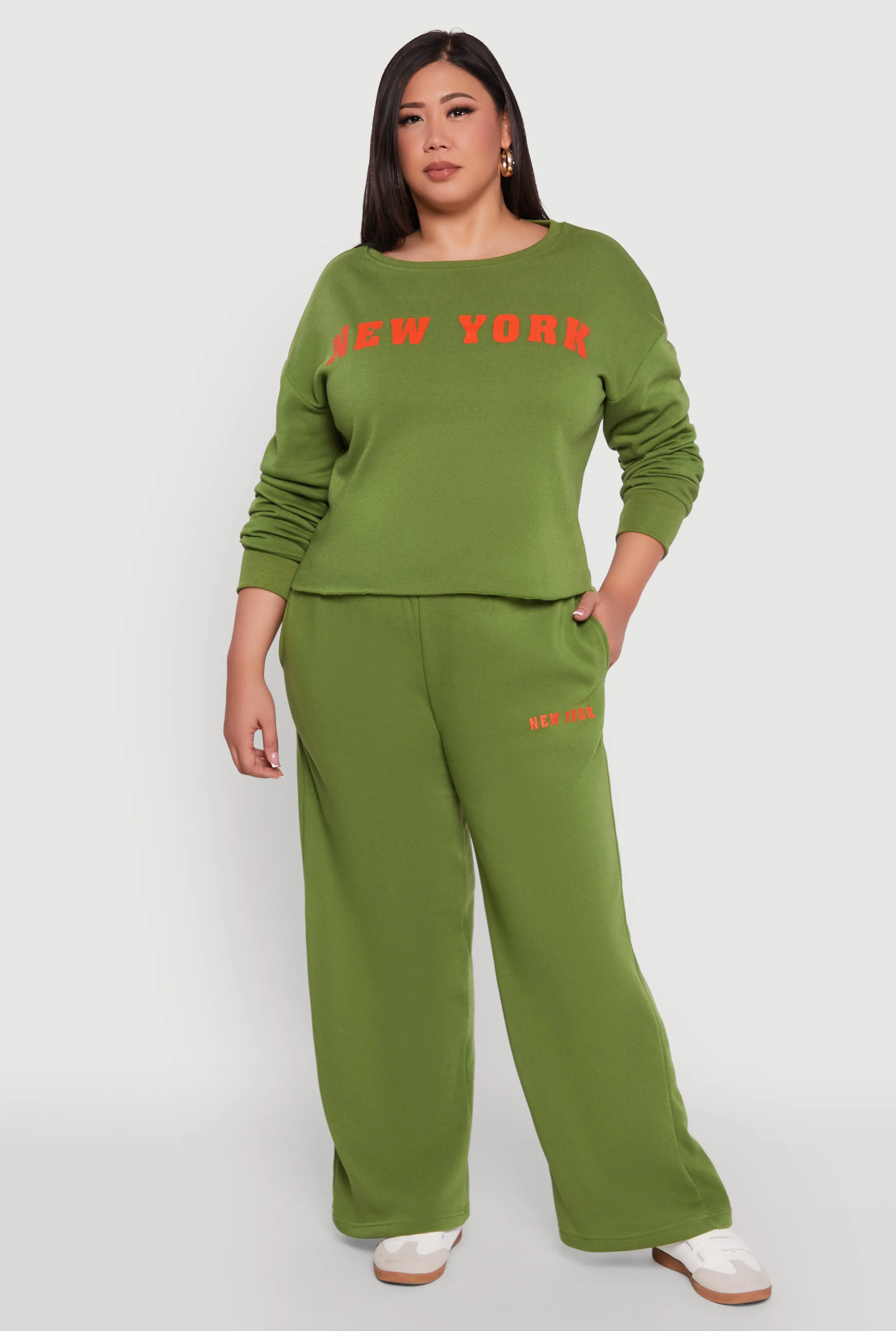 Plus Size New York Graphic Raw Hem Sweatshirt sold by Rainbow product image thumbnail 2
