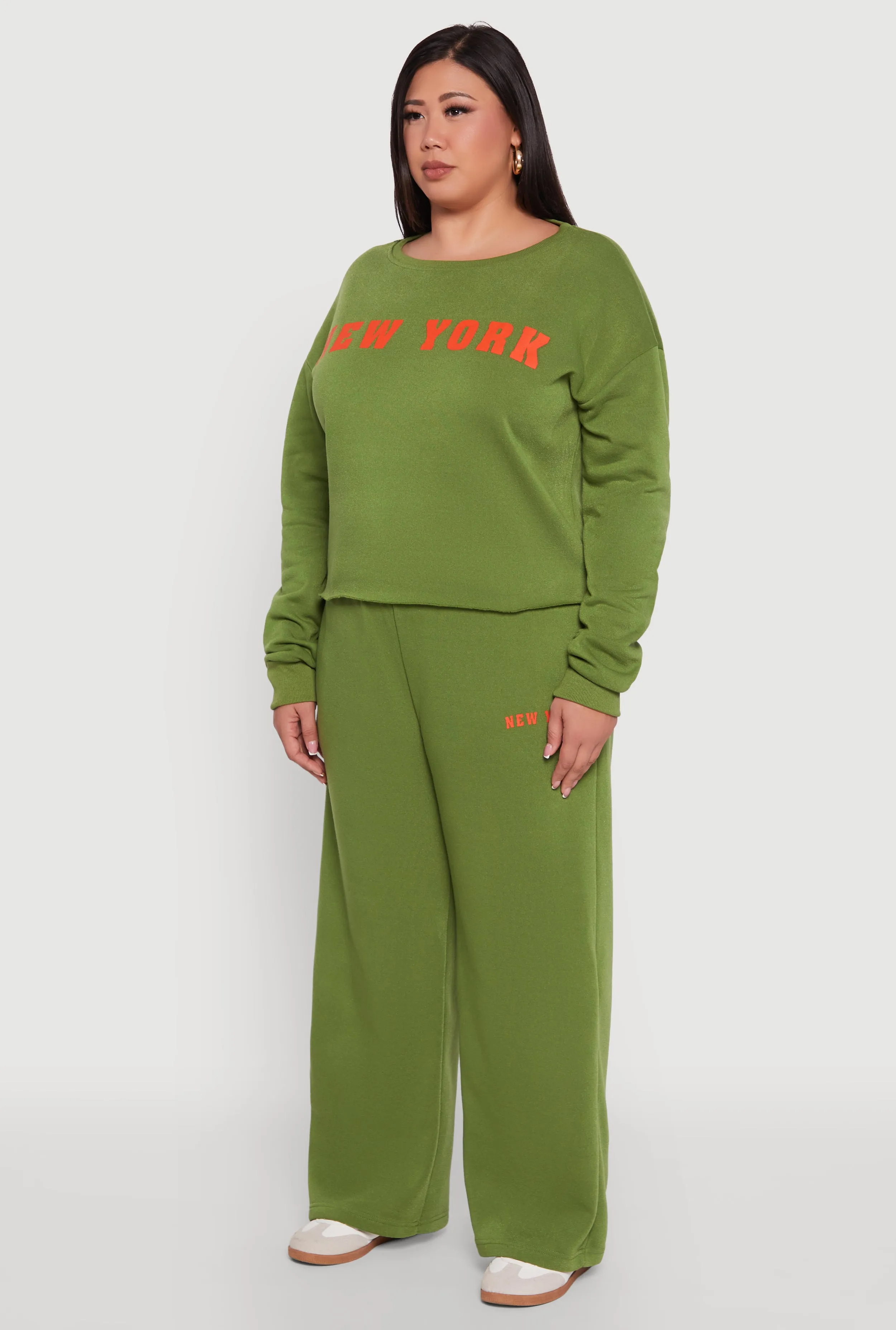 Plus Size New York Graphic Raw Hem Sweatshirt sold by Rainbow product image thumbnail 5