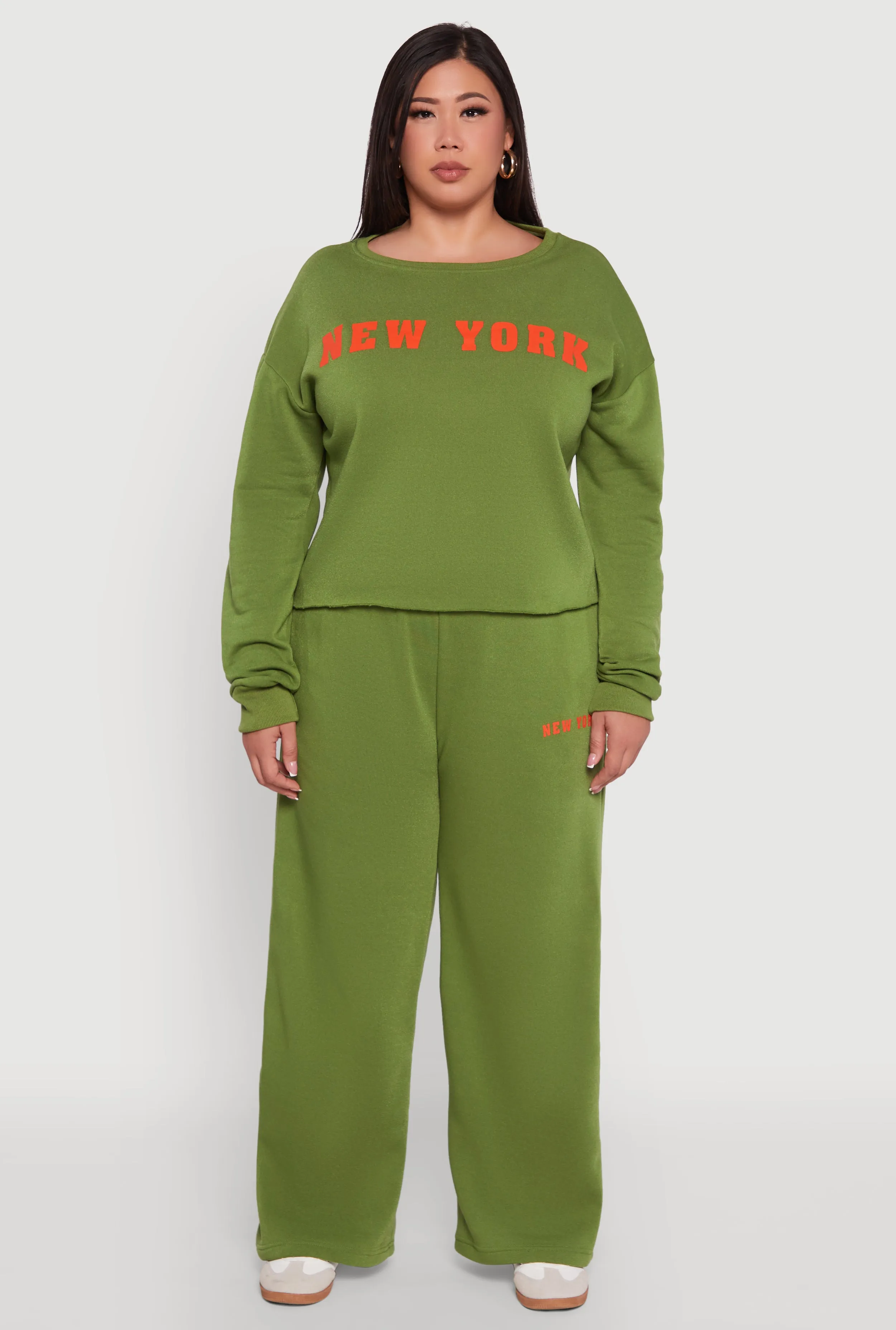 Plus Size New York Graphic Raw Hem Sweatshirt sold by Rainbow product image thumbnail 3