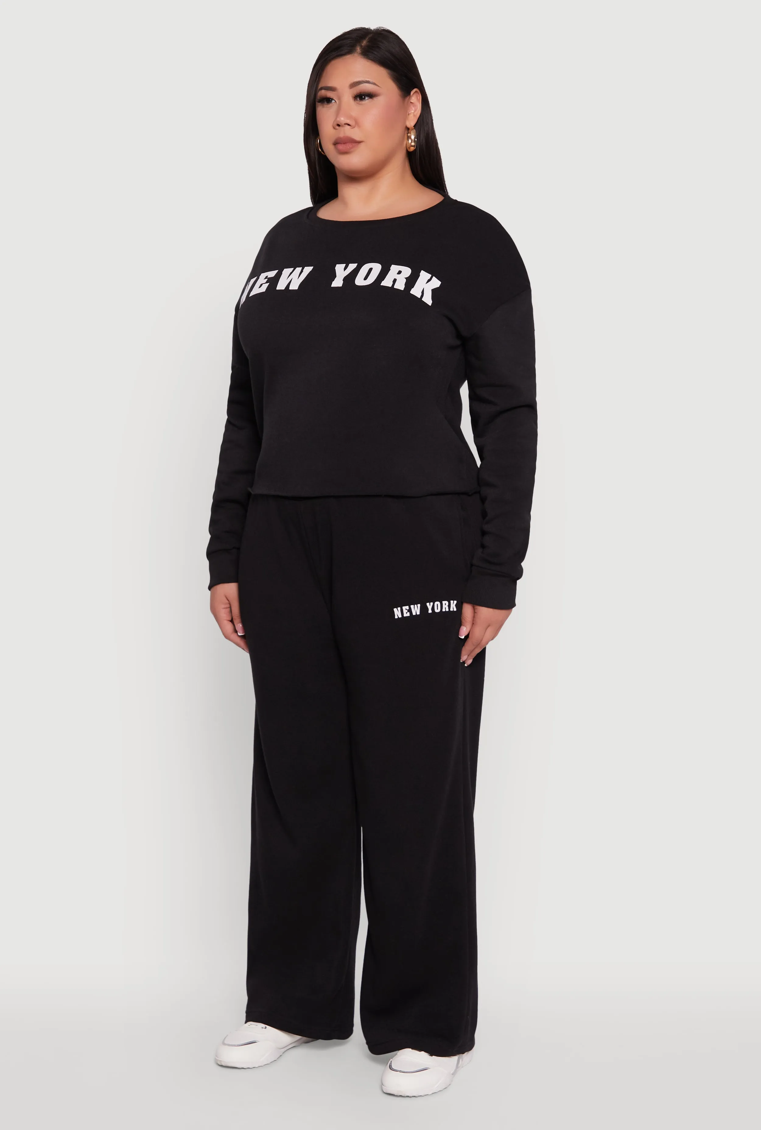 Plus Size New York Graphic Raw Hem Sweatshirt sold by Rainbow product image thumbnail 5
