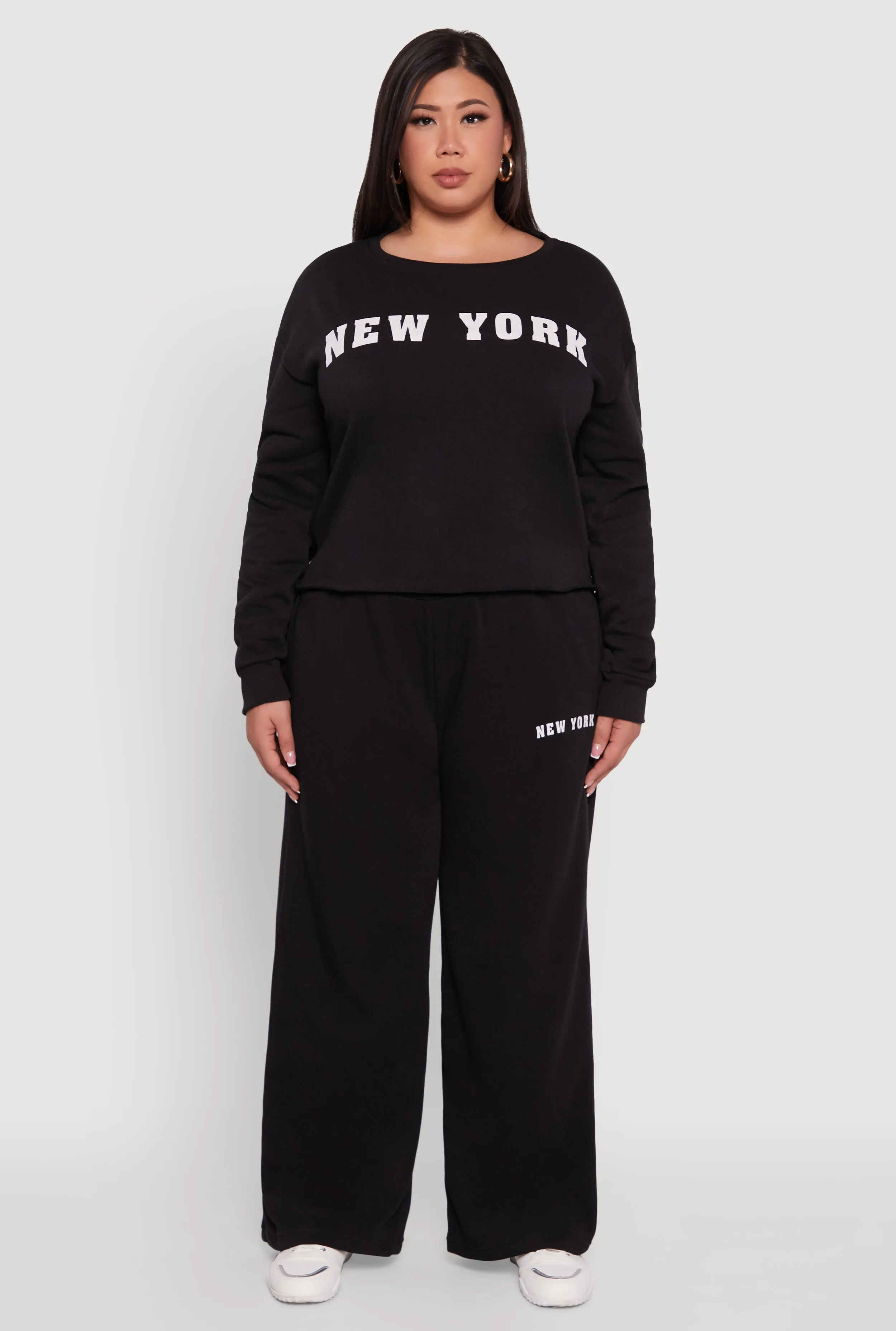 Plus Size New York Graphic Raw Hem Sweatshirt sold by Rainbow product image thumbnail 3