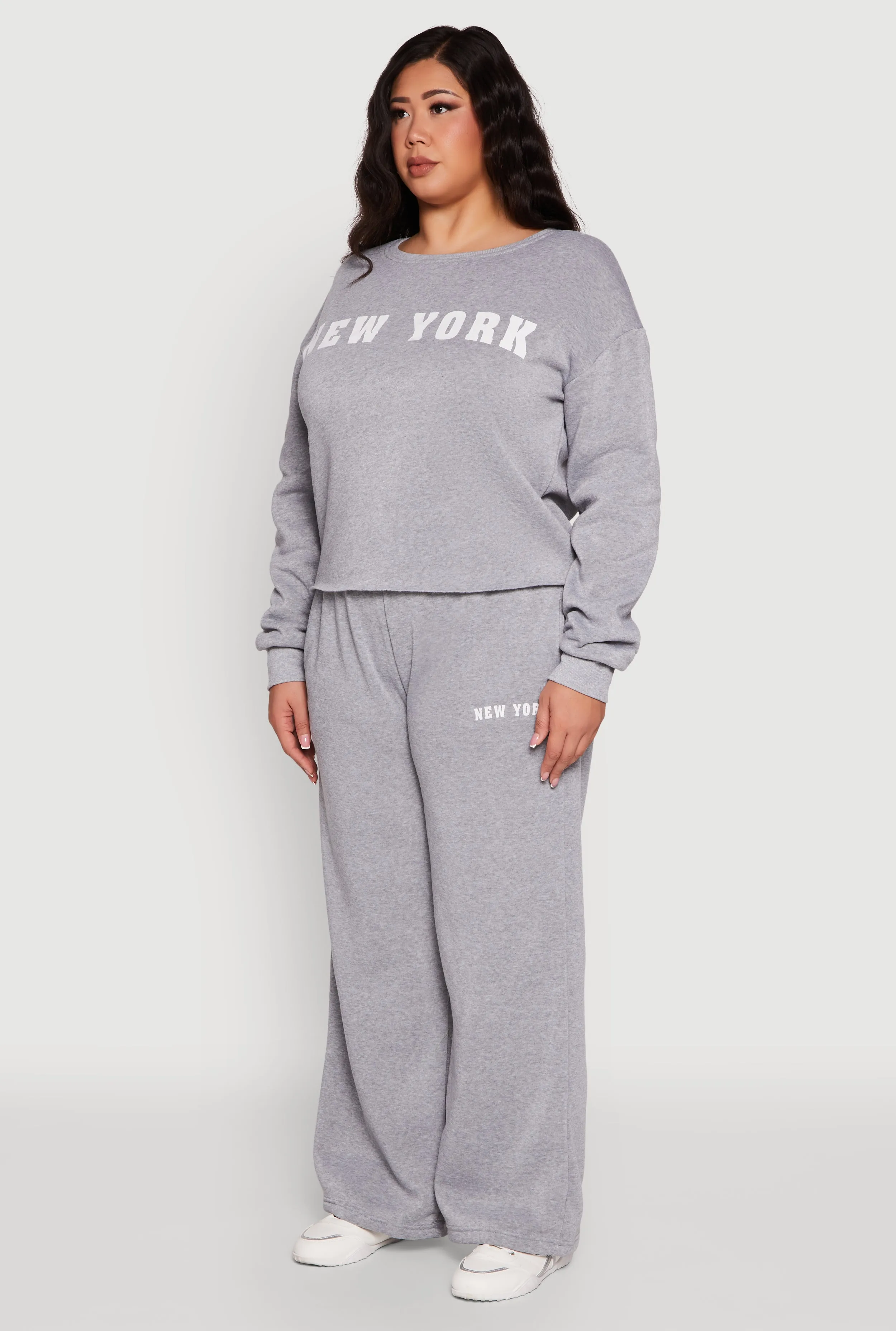 Plus Size New York Graphic Raw Hem Sweatshirt sold by Rainbow product image thumbnail 5
