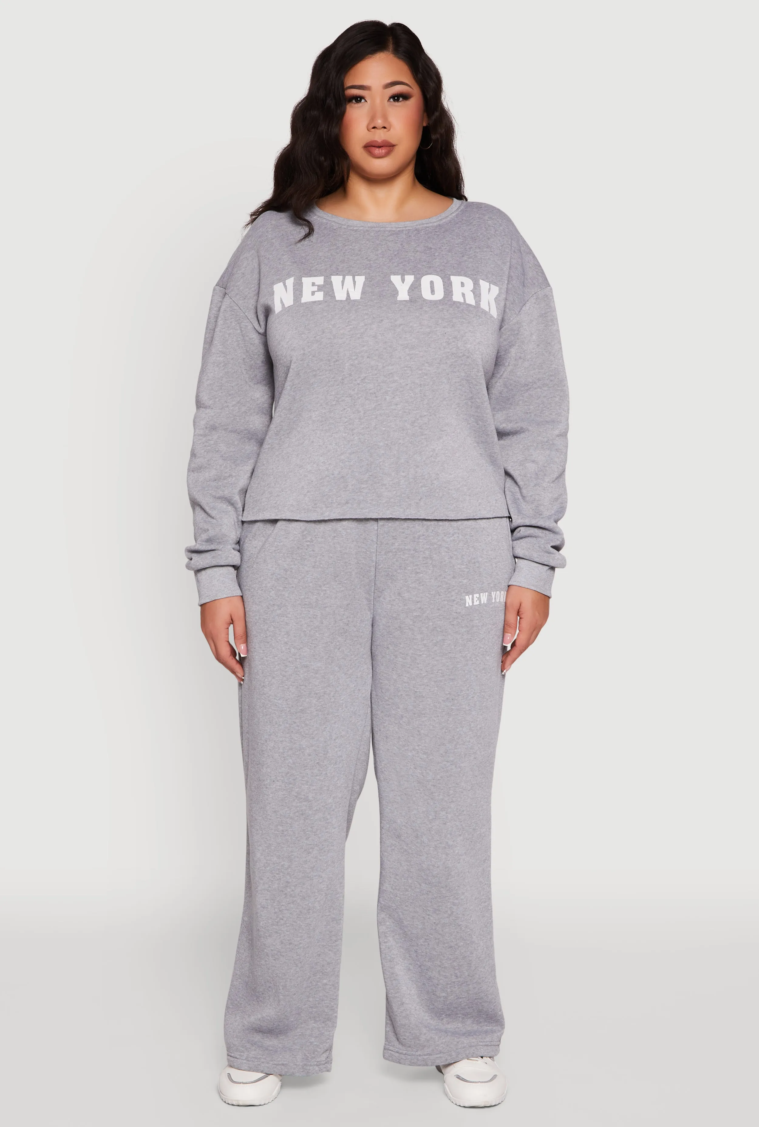 Plus Size New York Graphic Raw Hem Sweatshirt sold by Rainbow product image thumbnail 2