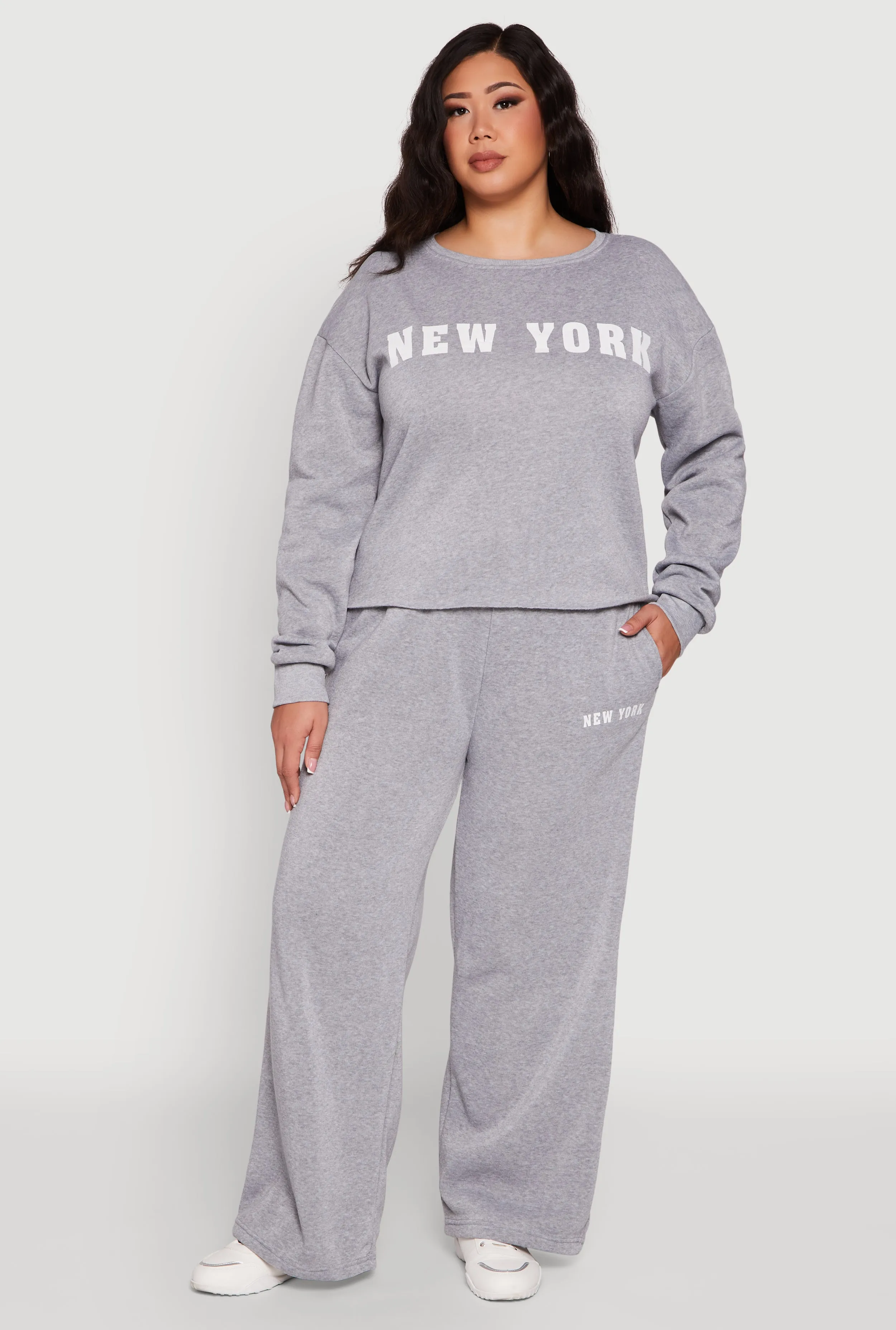Plus Size New York Graphic Raw Hem Sweatshirt sold by Rainbow product image thumbnail 3