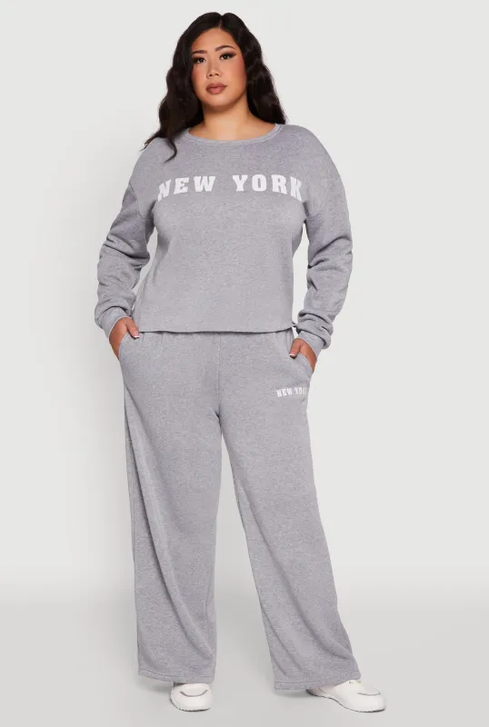 Plus Size New York Graphic Sweatpants sold by Rainbow