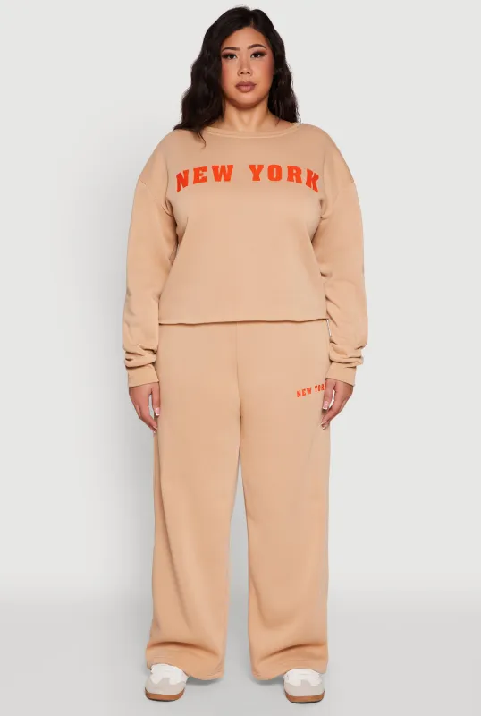 Plus Size New York Graphic Sweatpants sold by Rainbow