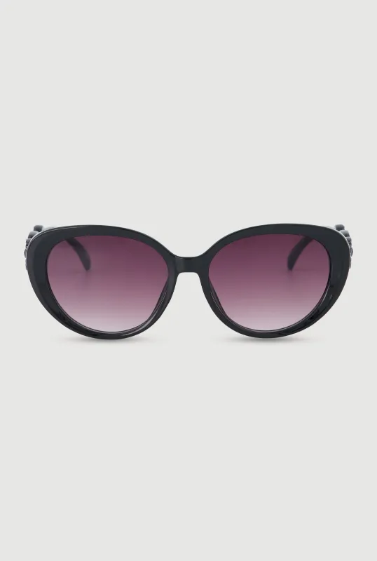 Chain Detail Cat Eye Sunglasses sold by Rainbow