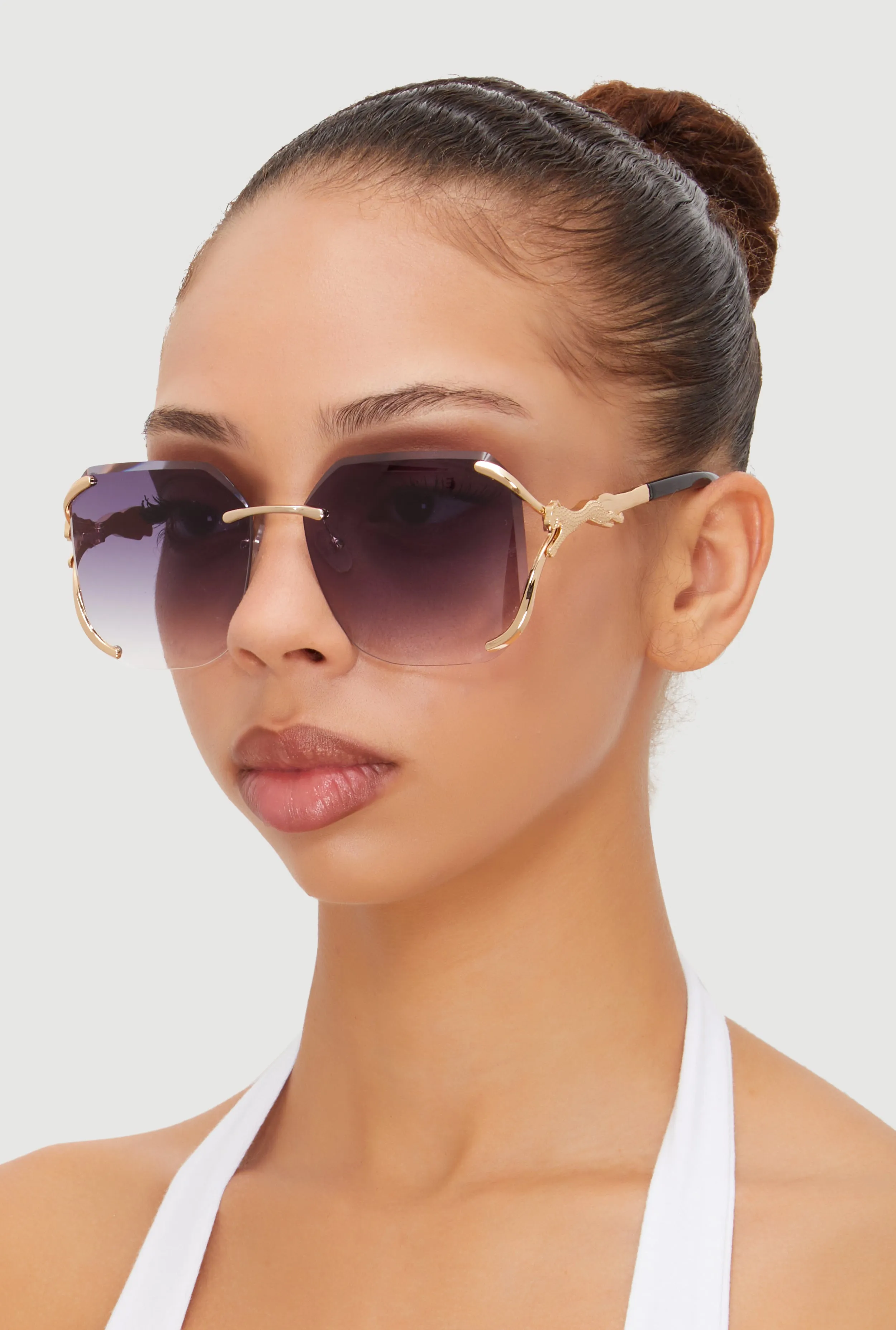 Ombre Lens Metallic Jaguar Detail Sunglasses sold by Rainbow product image thumbnail 2