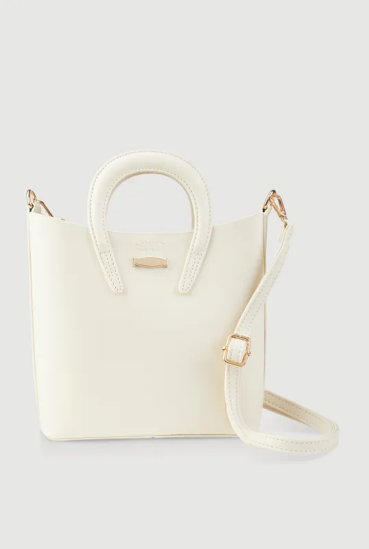 Metallic Detail Crossbody Tote Bag sold by Rainbow