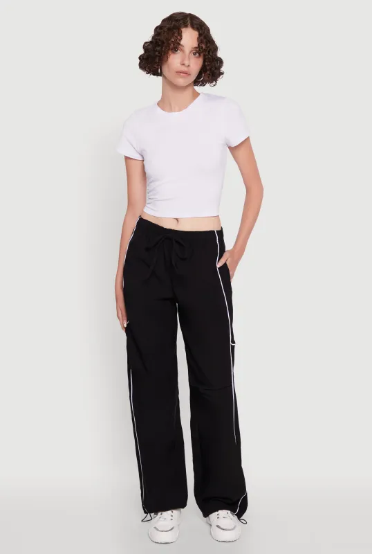 Hyper Stretch Contrast Piping Track Pants sold by Rainbow