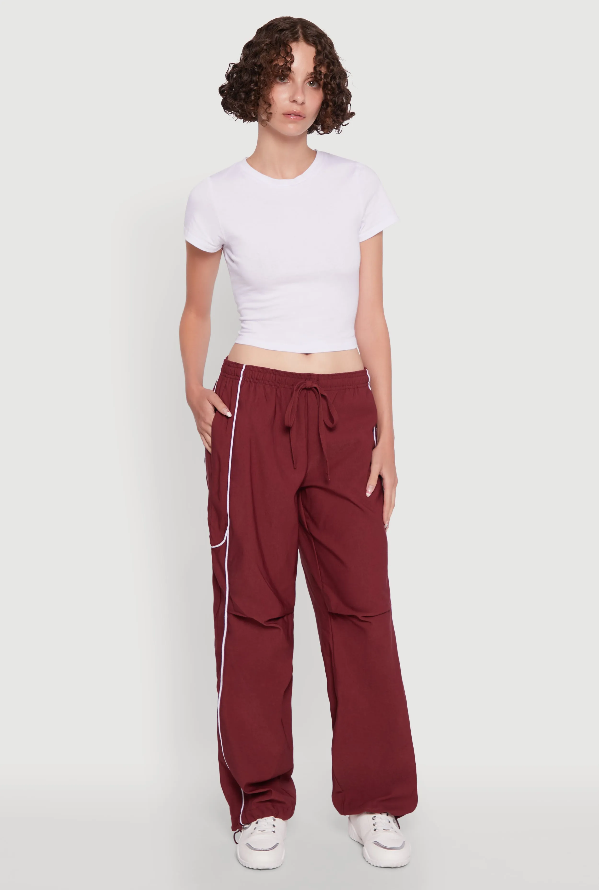 Hyper Stretch Contrast Piping Track Pants sold by Rainbow