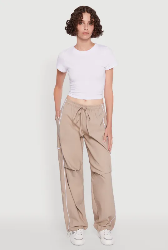 Hyper Stretch Contrast Piping Track Pants sold by Rainbow