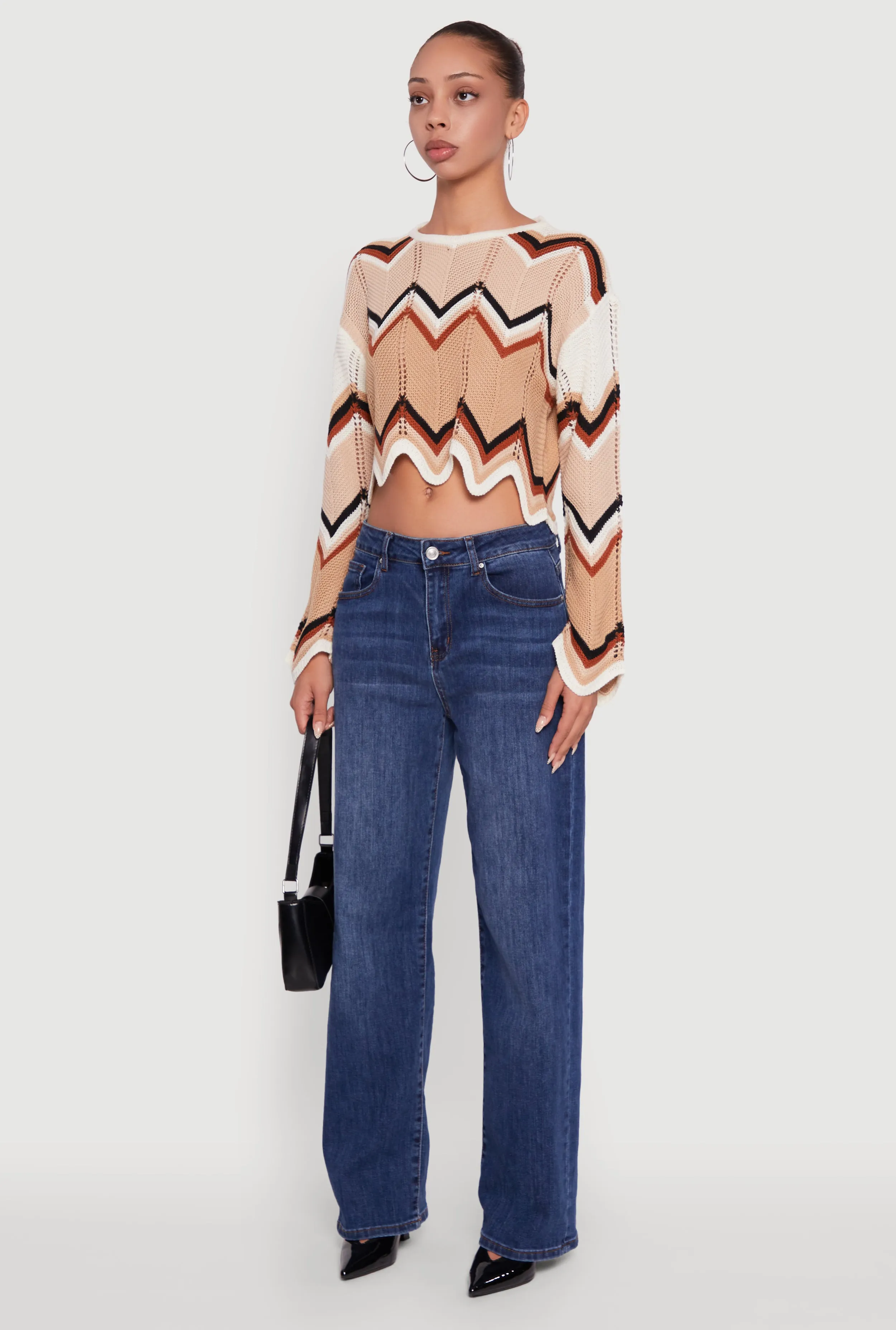 Chevron Crochet Cropped Sweater sold by Rainbow product image thumbnail 5