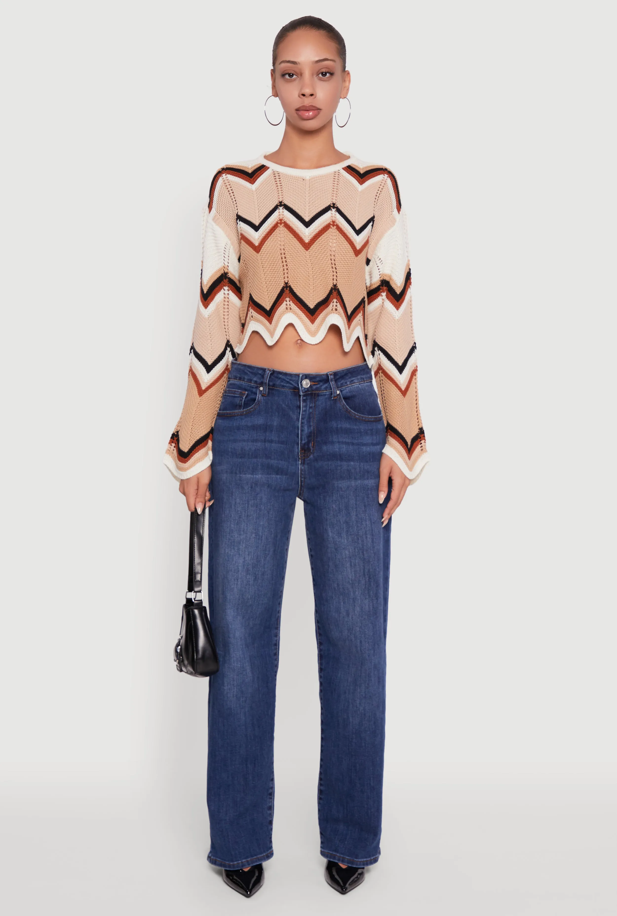 Chevron Crochet Cropped Sweater sold by Rainbow product image thumbnail 3