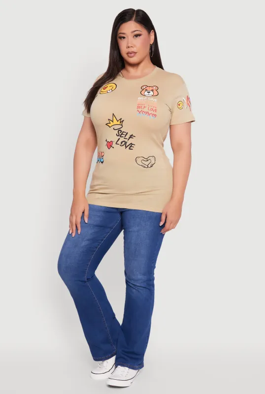 Plus Size Self Love Graphic Tee sold by Rainbow