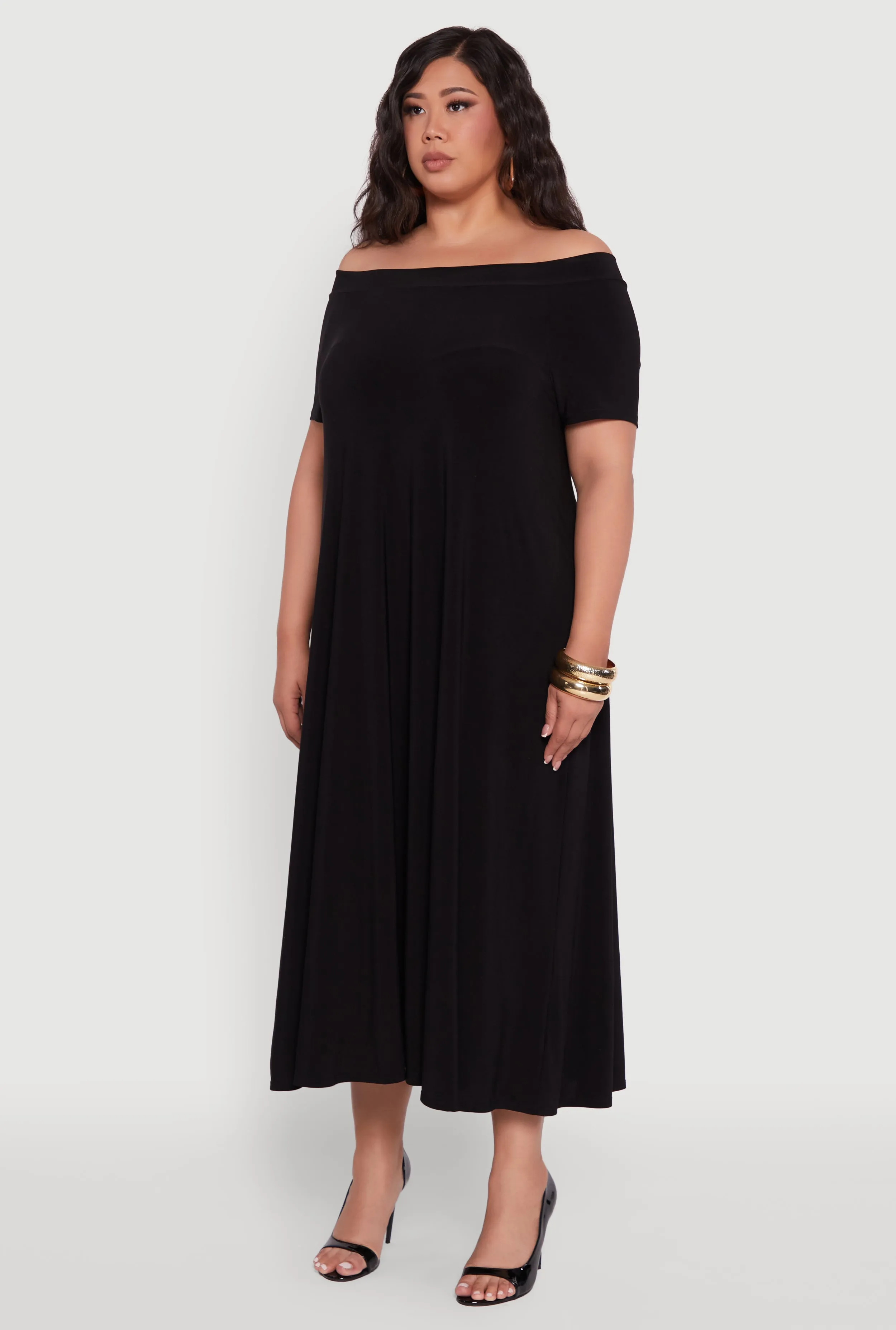 Plus Size Off The Shoulder Tent Maxi Dress sold by Rainbow product image thumbnail 3