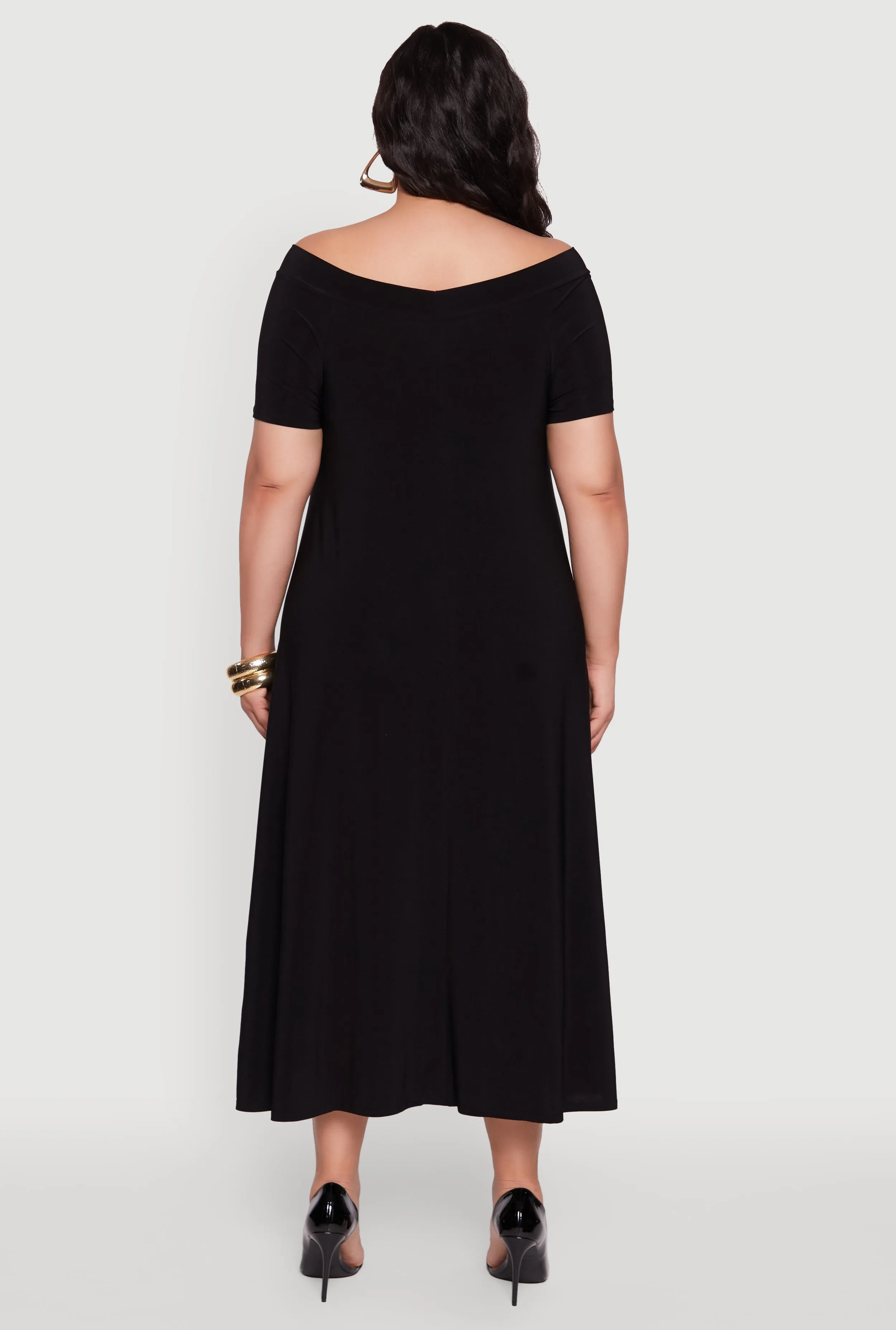 Plus Size Off The Shoulder Tent Maxi Dress sold by Rainbow product image thumbnail 5