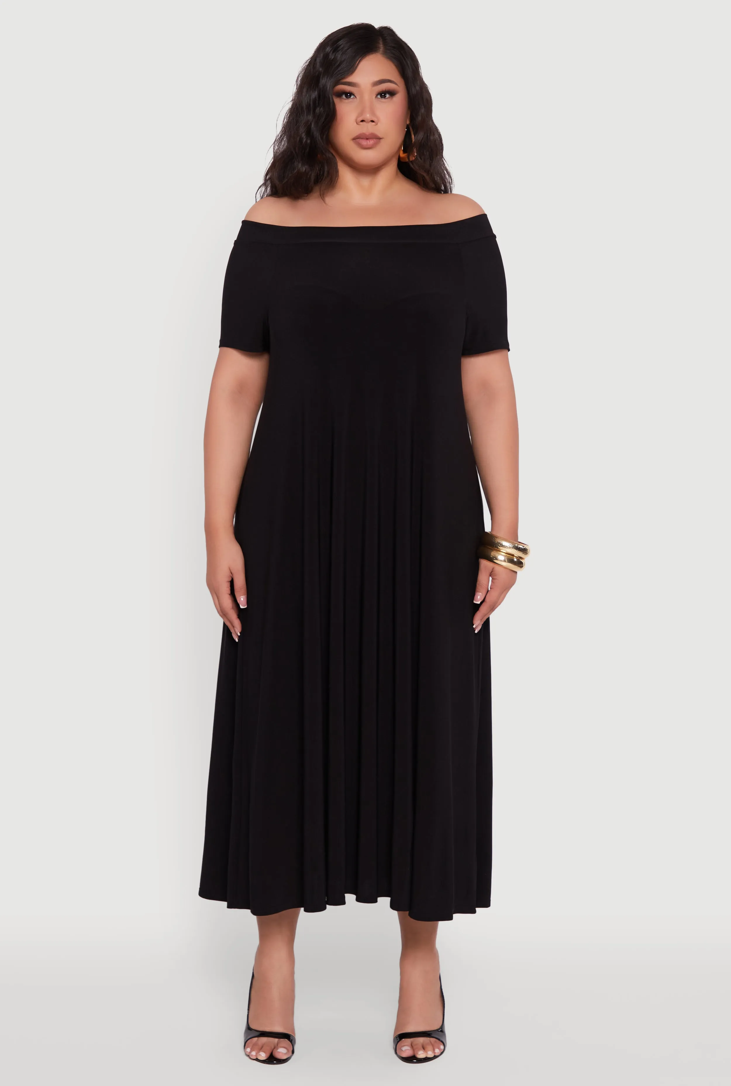 Plus Size Off The Shoulder Tent Maxi Dress sold by Rainbow product image thumbnail 2