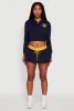 Drawstring Waist Color Blocked Bubble Hem Skirt sold by Rainbow