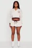 Drawstring Waist Color Blocked Bubble Hem Skirt sold by Rainbow