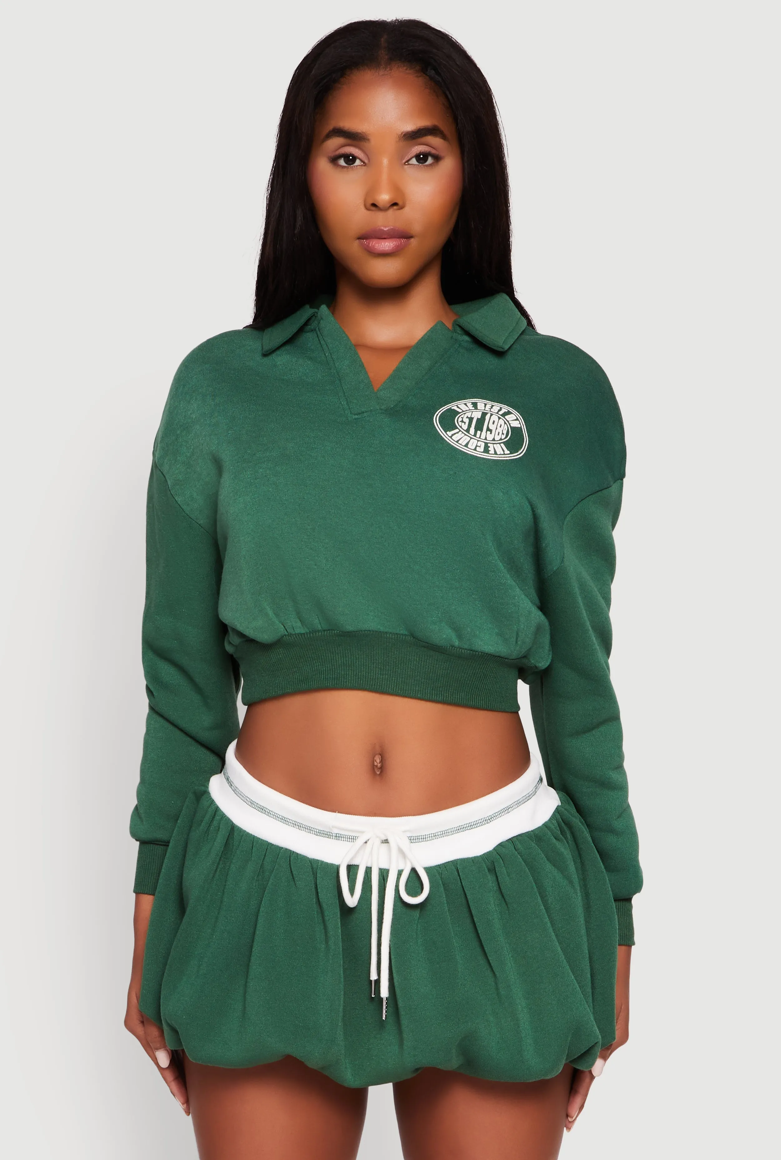Best On The Court Graphic Cropped Sweatshirt sold by Rainbow product image thumbnail 2