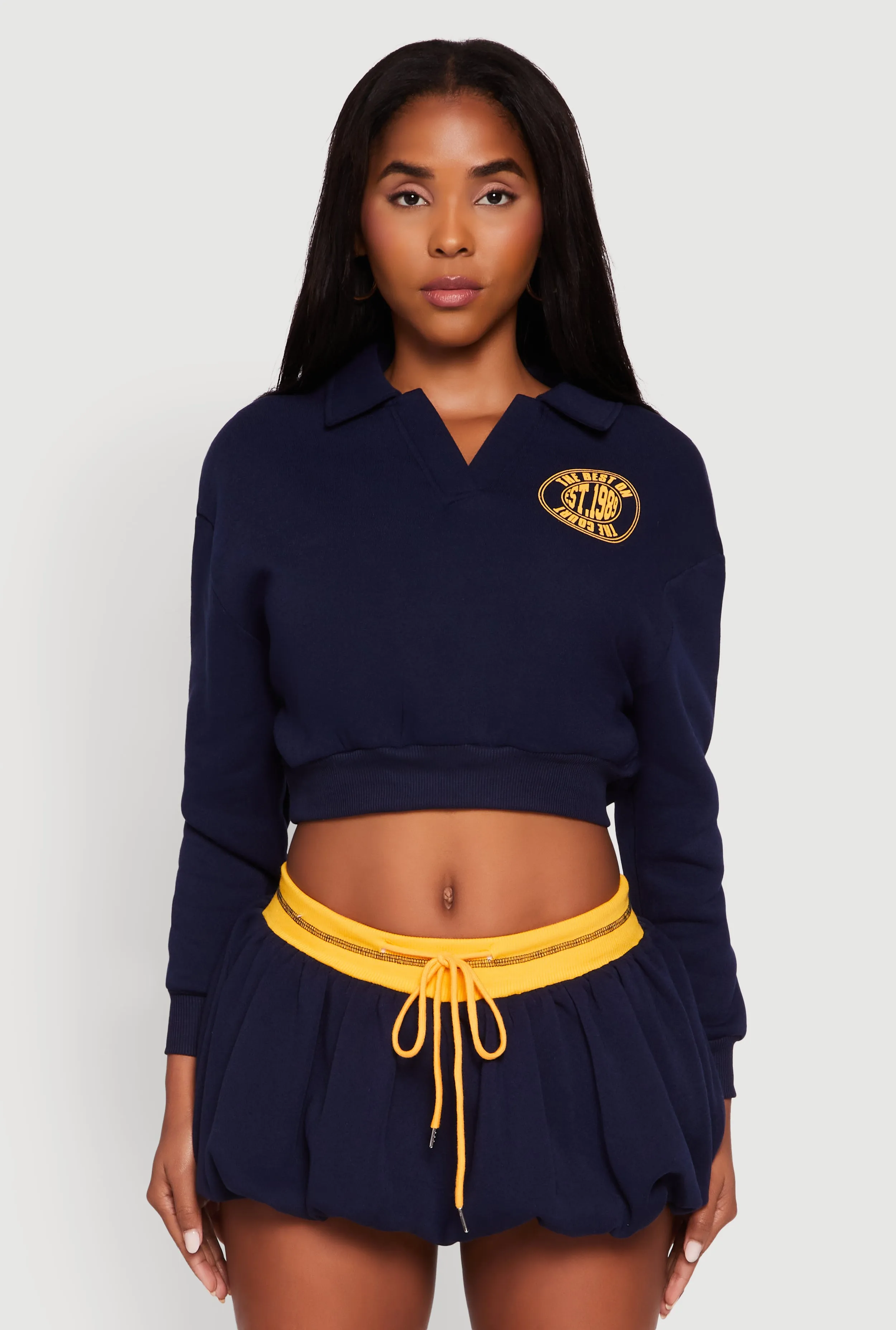 Best On The Court Graphic Cropped Sweatshirt sold by Rainbow product image thumbnail 3