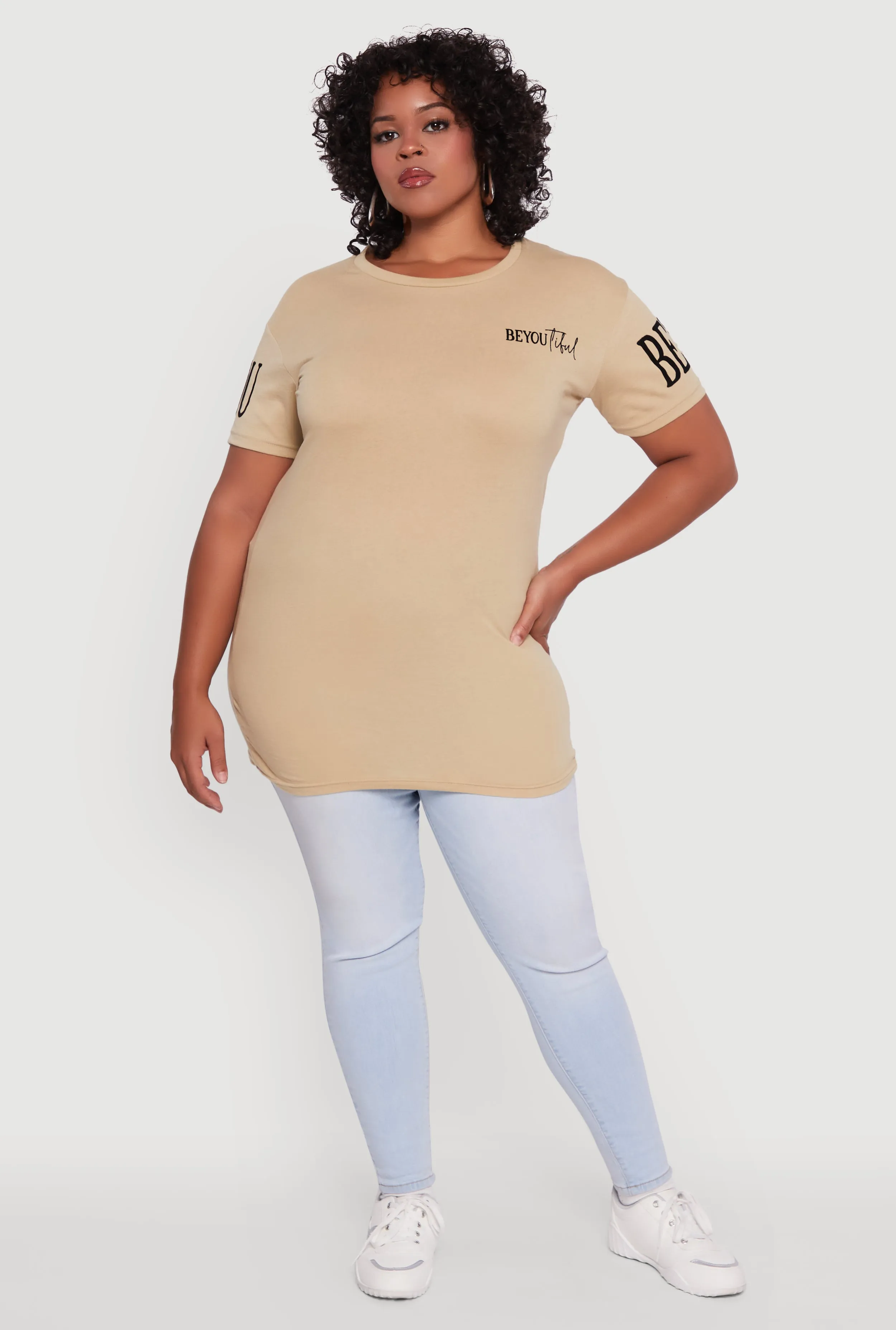 Plus Size Velvet Burnout Beautiful Graphic Tee sold by Rainbow product image thumbnail 2