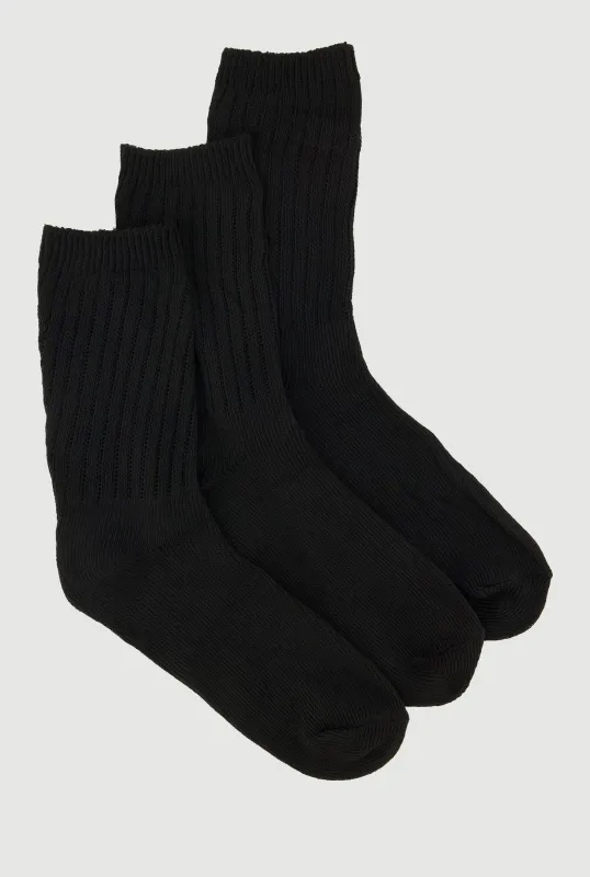 Plus Size Ribbed Knit Solid Boot Socks 3 Pack Size 10-13 sold by Rainbow