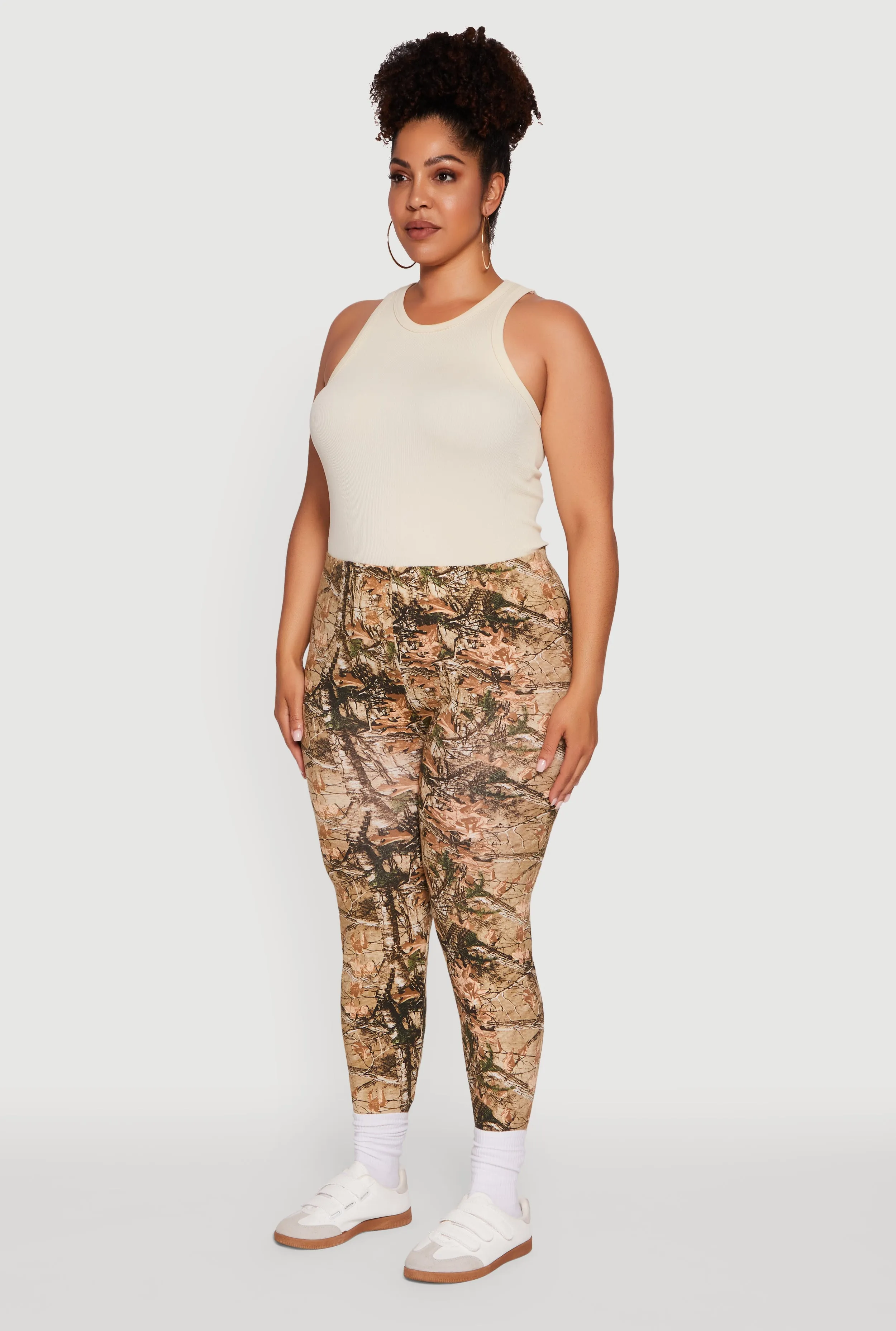 Plus Size High Waisted Hunter Camo Print Leggings sold by Rainbow product image thumbnail 3