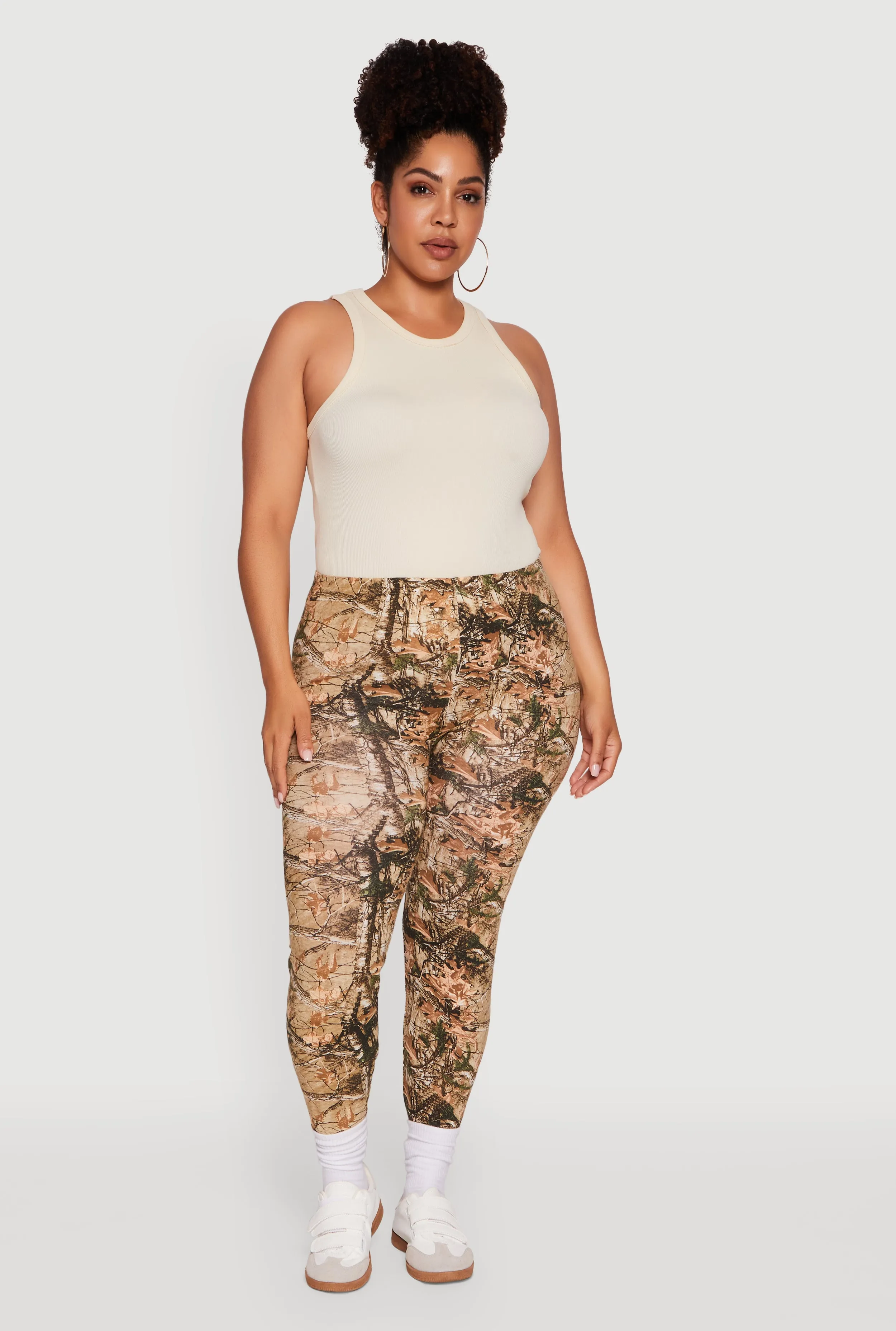 Plus Size High Waisted Hunter Camo Print Leggings sold by Rainbow