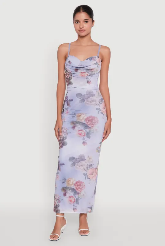 Floral Mesh Padded Cup Sweetheart Bustier Dress sold by Rainbow